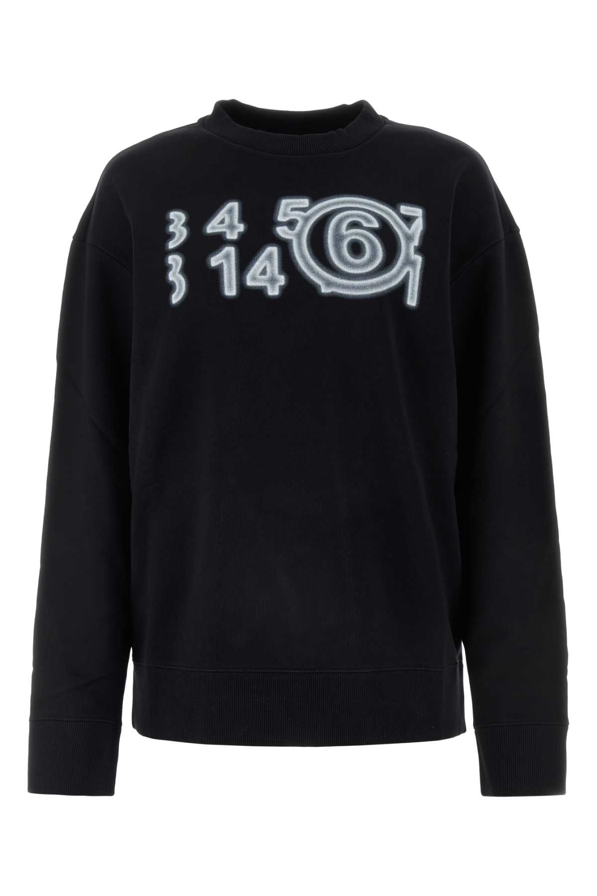 Shop Mm6 Maison Margiela Black Cotton Sweatshirt In 900