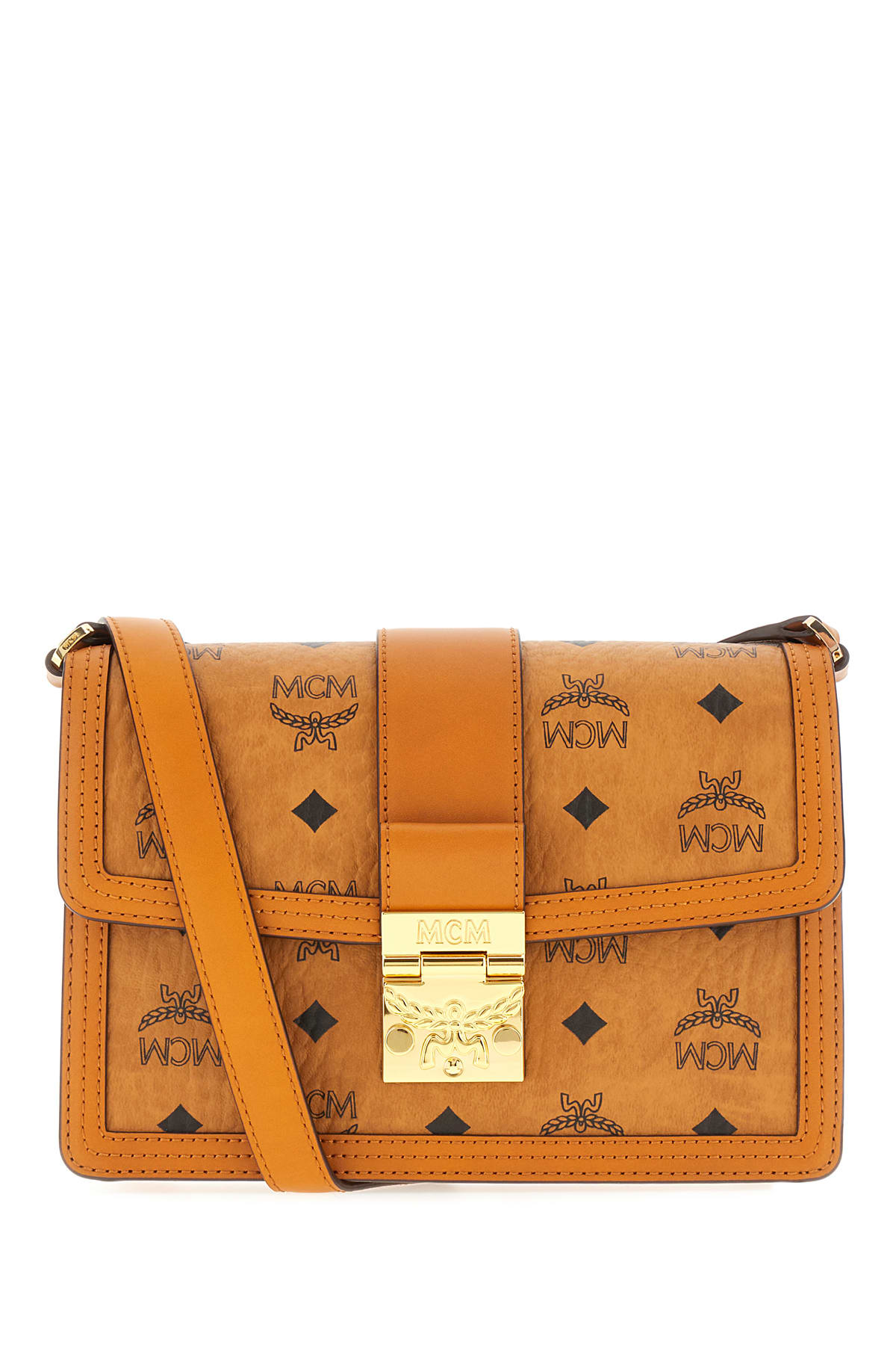 Shop Mcm Printed Leather Small Tracy Crossbody Bag In Co