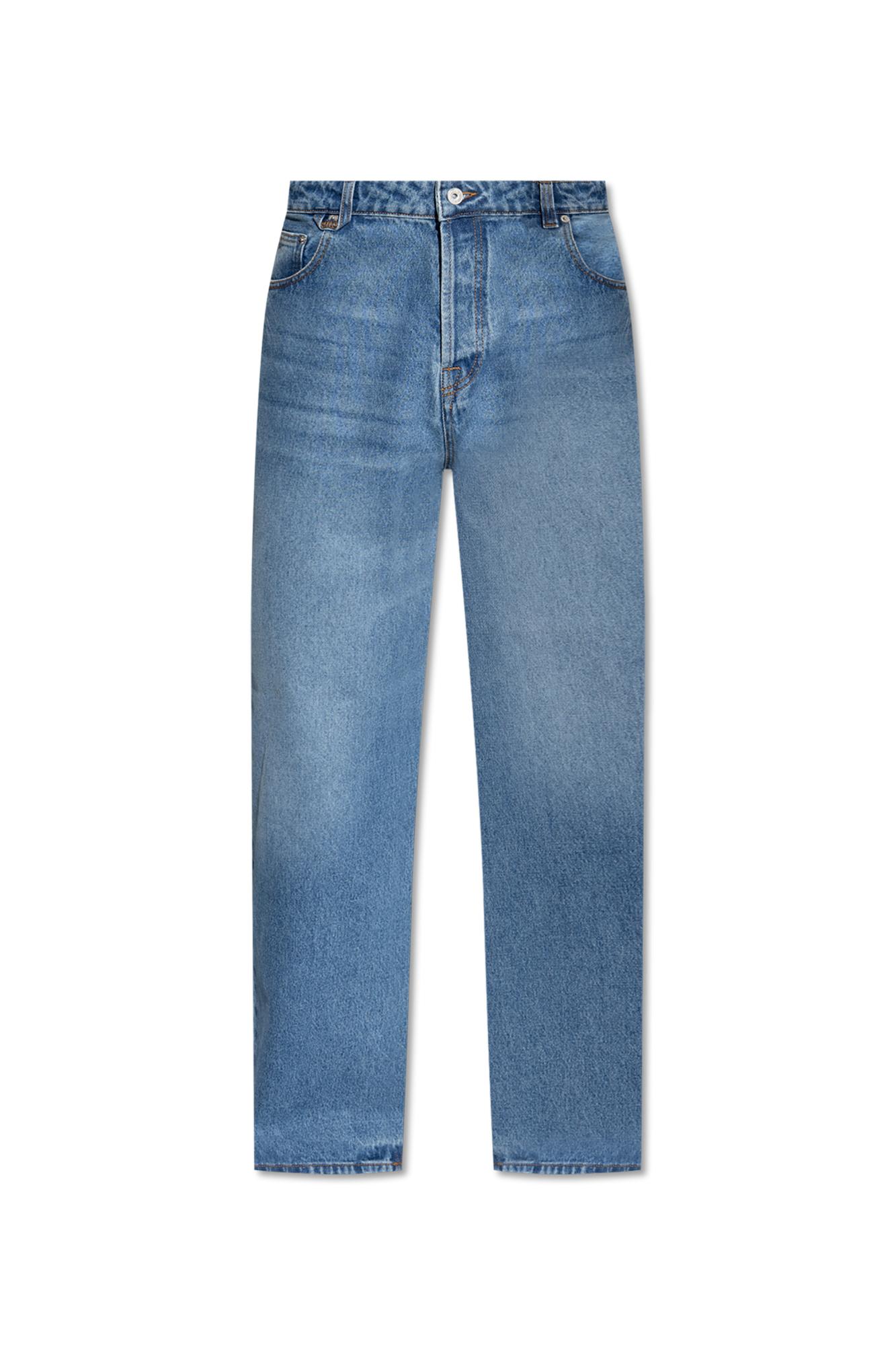 Shop Jacquemus Jeans With Straight Legs In Blue