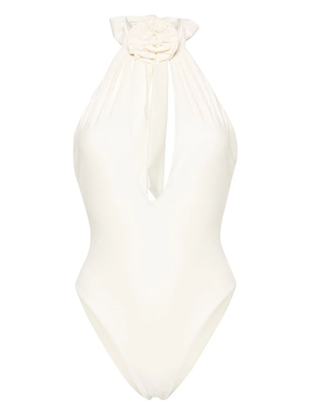 Shop Magda Butrym One Piece Swimsuit In Cream