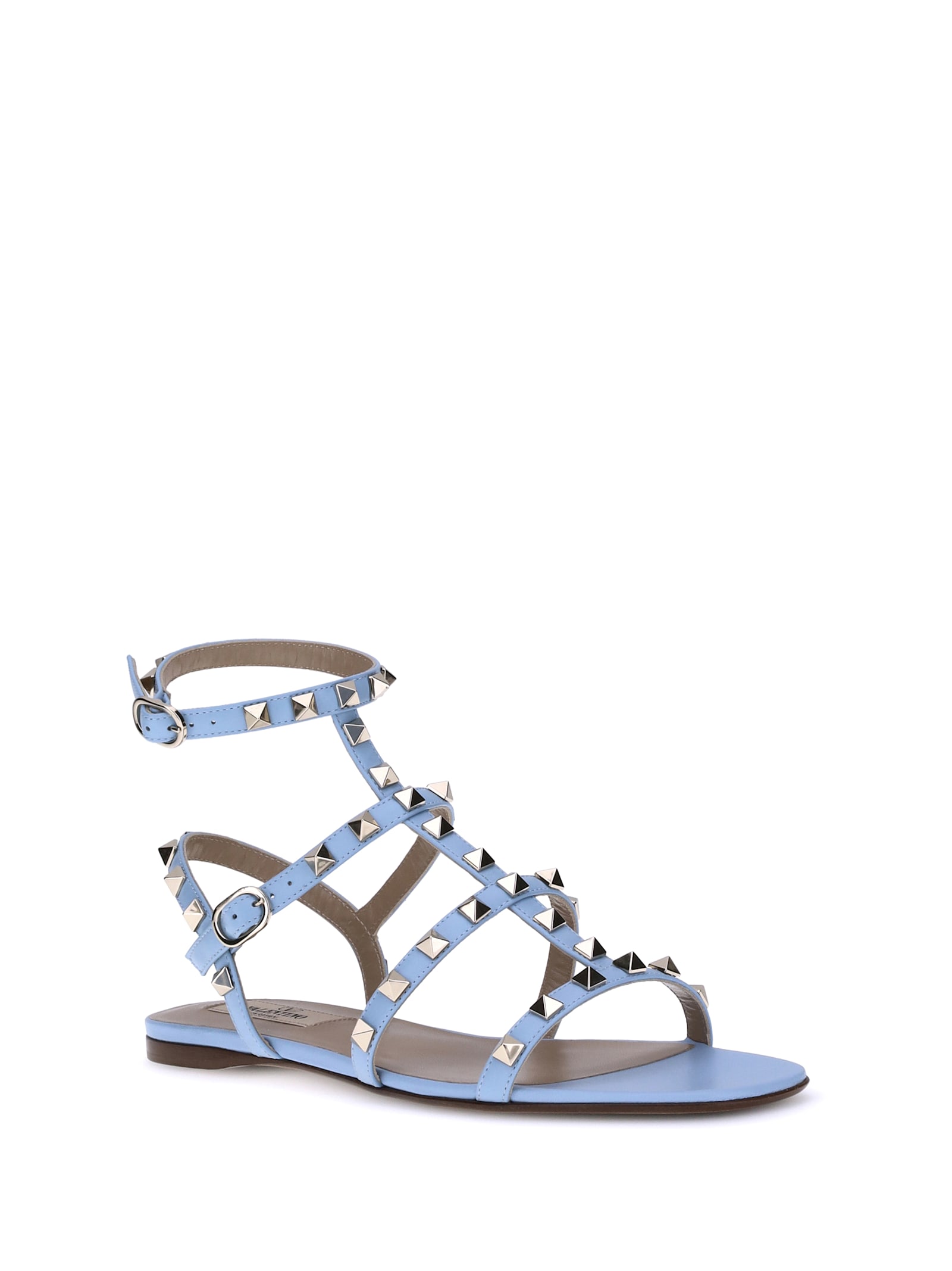 Valentino Rockstud Sandals In Blue