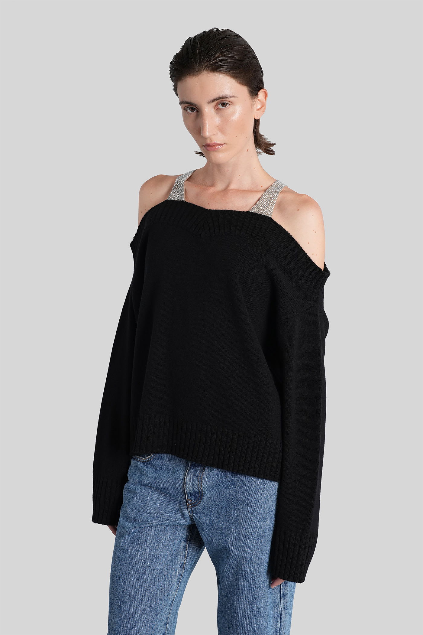 Giuseppe Di Morabito Black Wool Oversize Sweater In Black