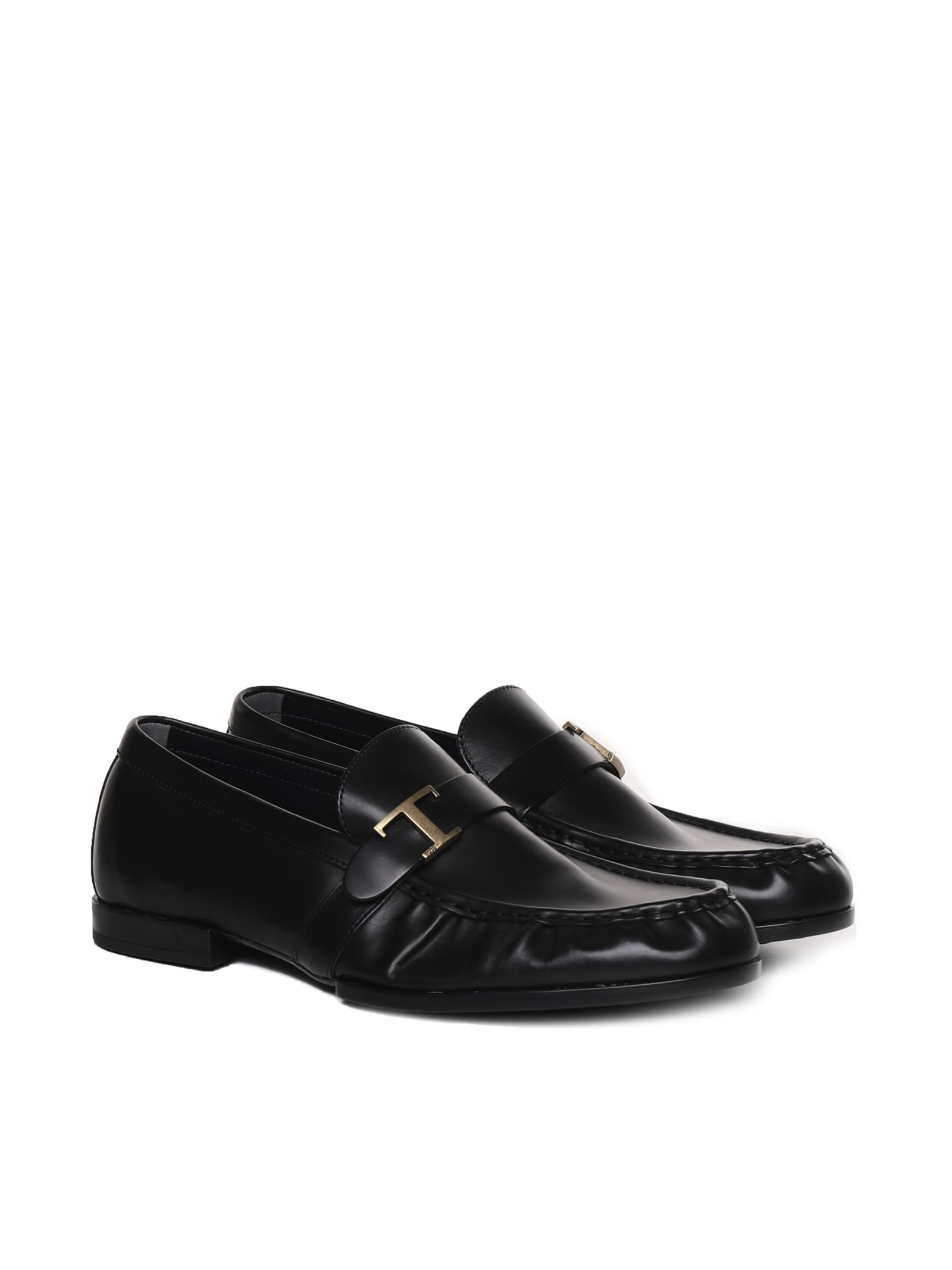 Shop Tod's T Timeless Moccasin In Leather In Black