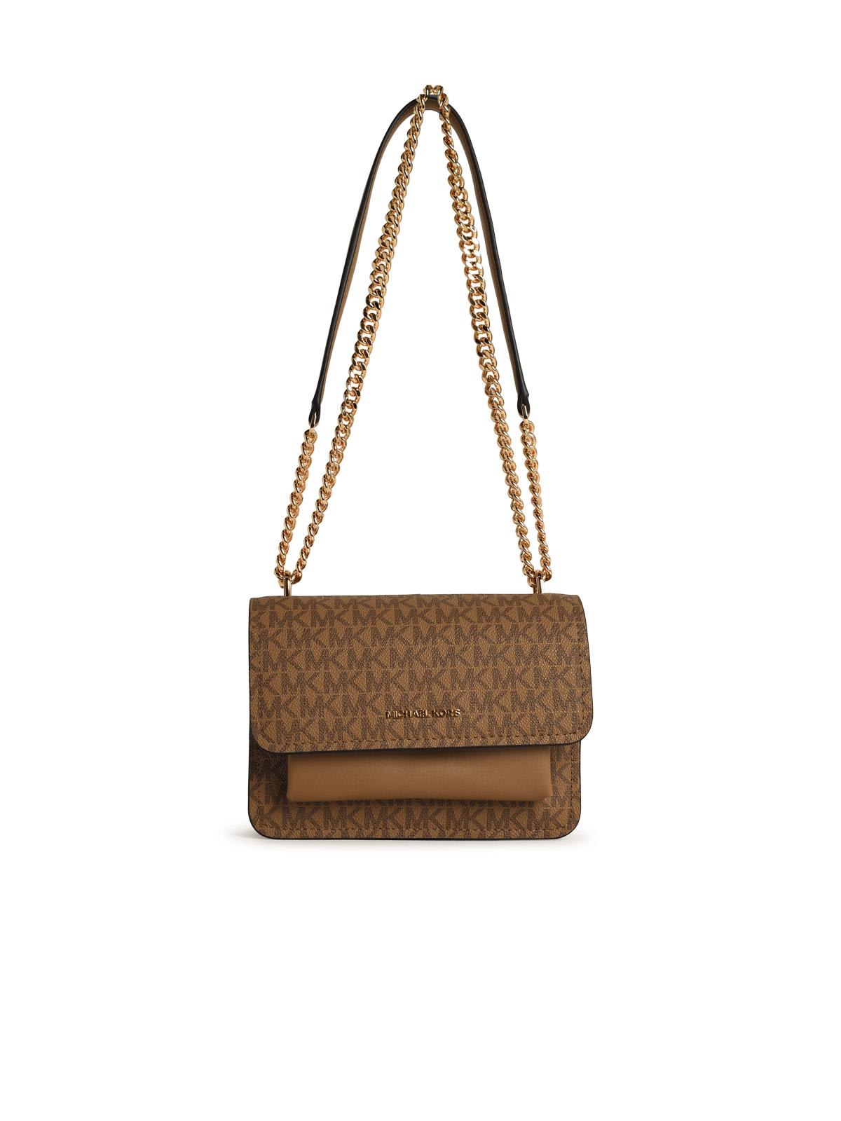 claire Beige Leather Crossbody Bag