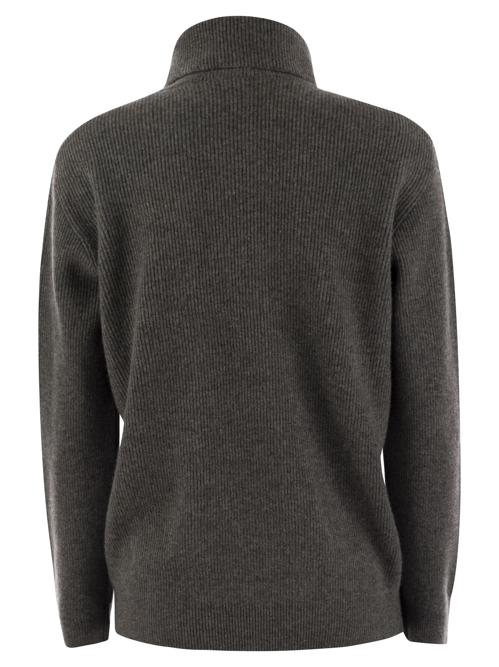 Shop Brunello Cucinelli Cashmere Turtleneck Sweater In Anthracite