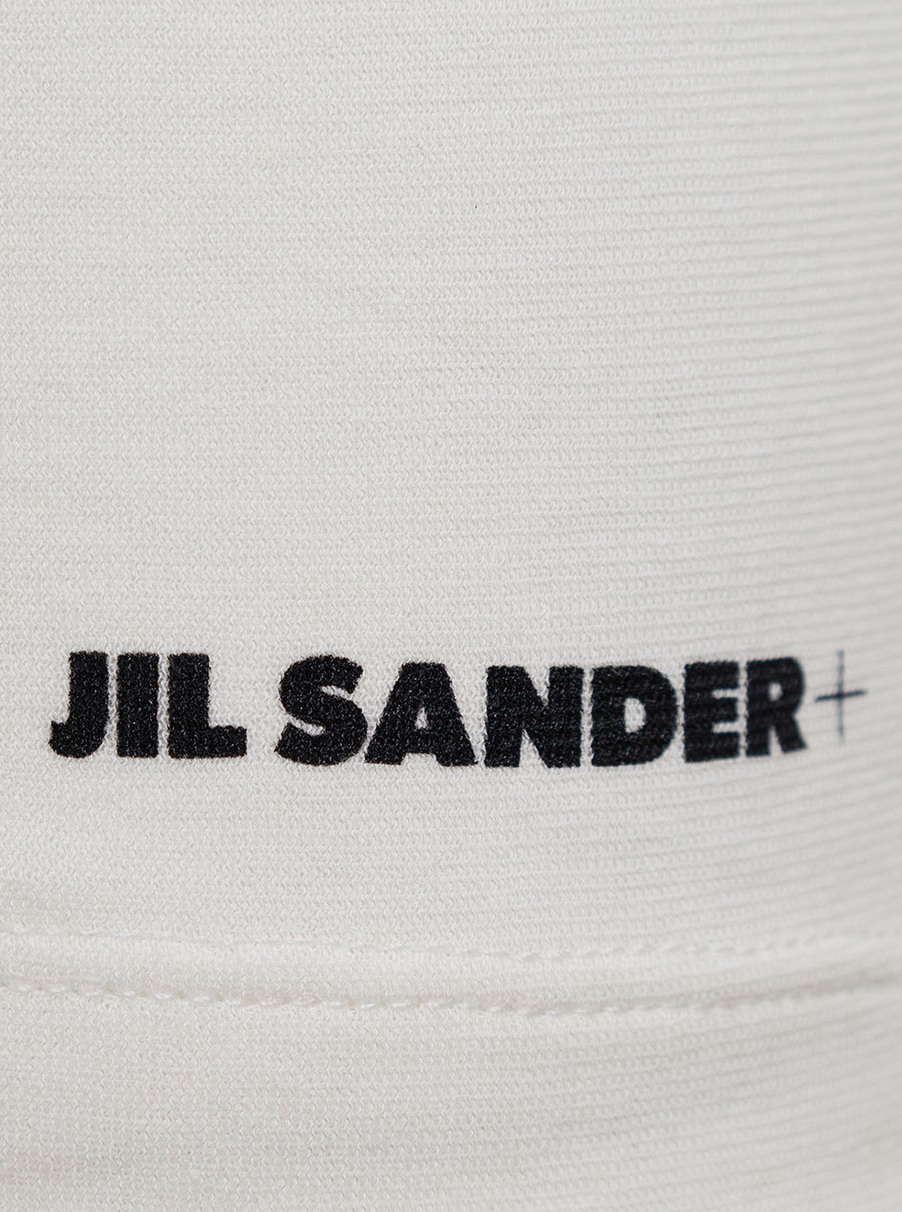 Shop Jil Sander White Crewneck T-shirt With Contrasting Logo Print In Cotton Woman