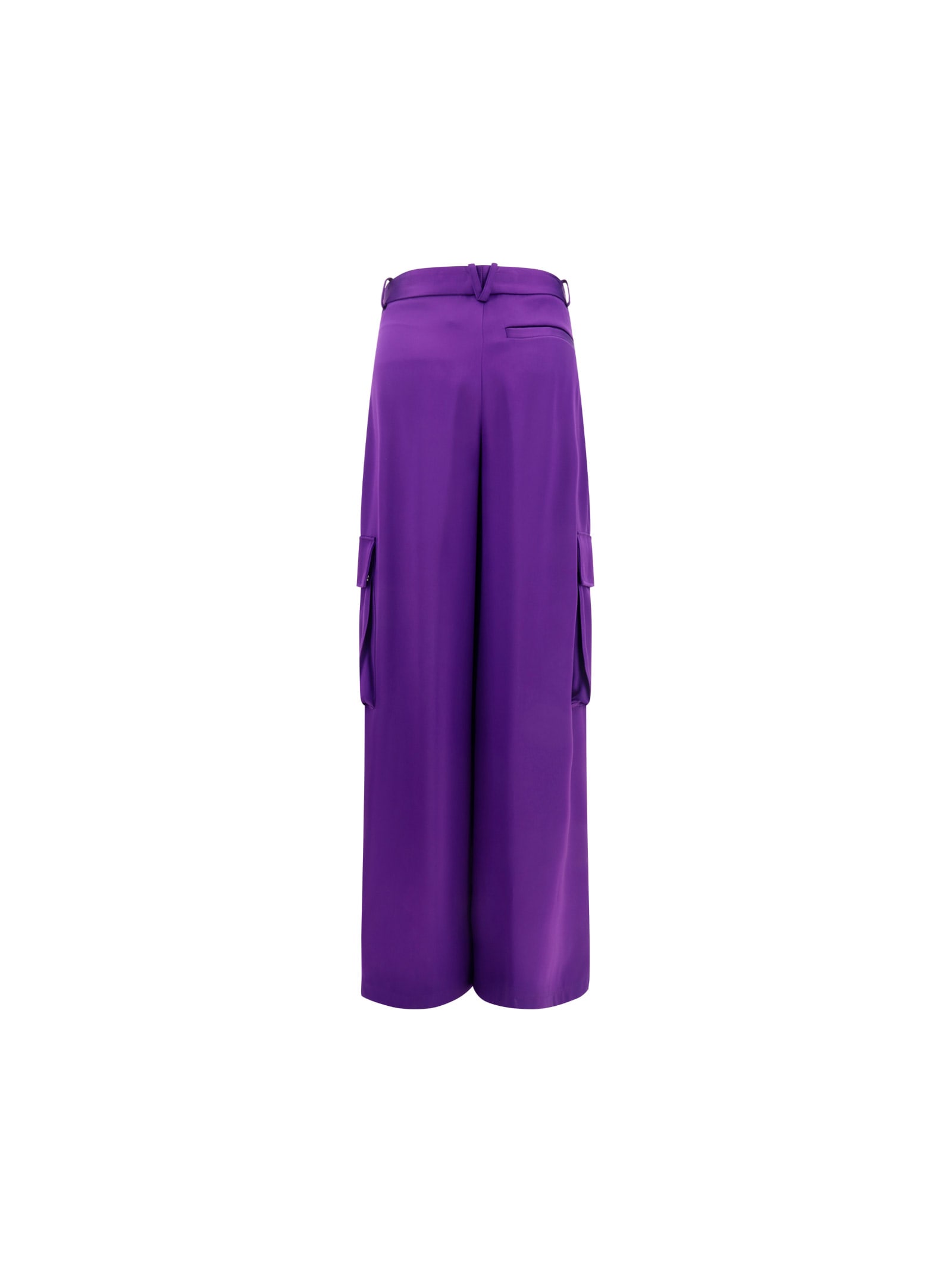 Versace Duchesse Viscose Informal Wide-leg Cargo Pant In Purple
