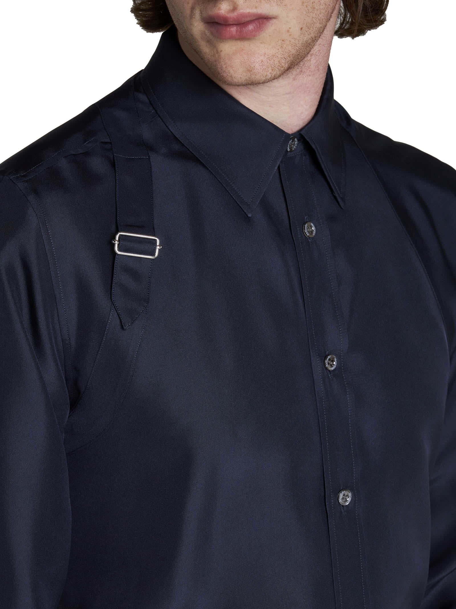 Alexander Mcqueen Coat In Bright Navy