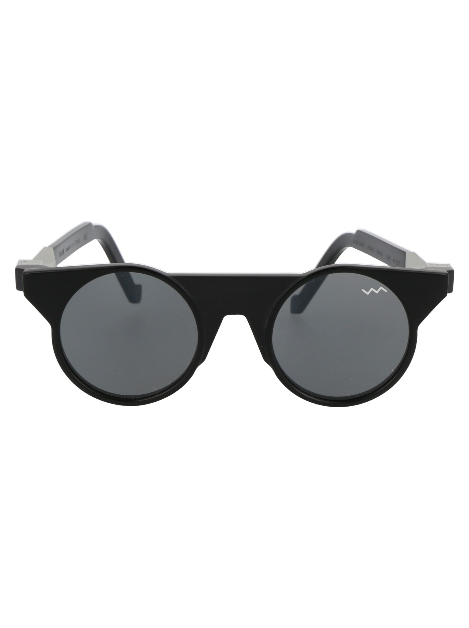 Shop Vava Bl0013 Sunglasses In Black Silver Lex Hinges Black Lenses Euro