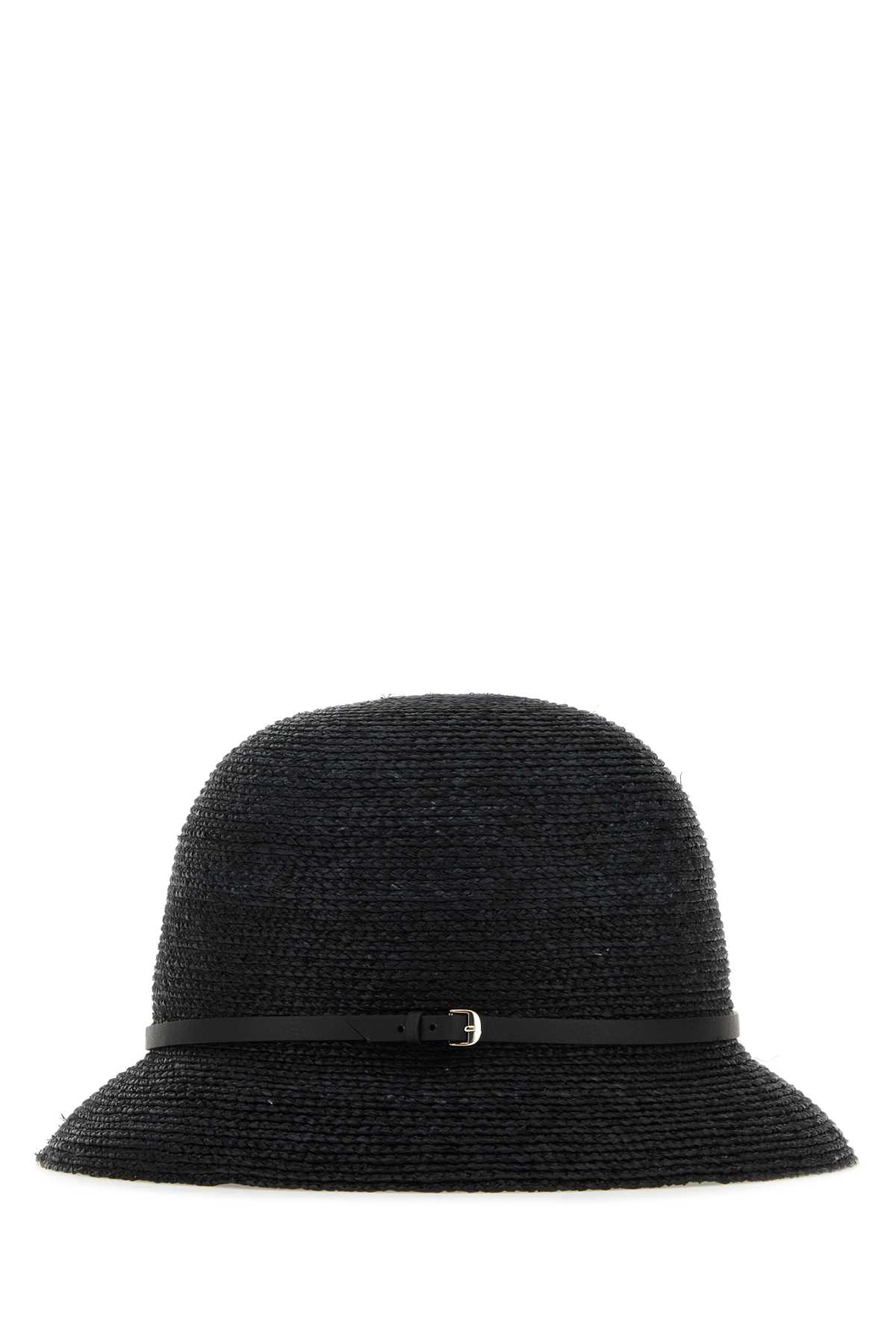 Shop Helen Kaminski Black Raffia Hat In Charcoalblack