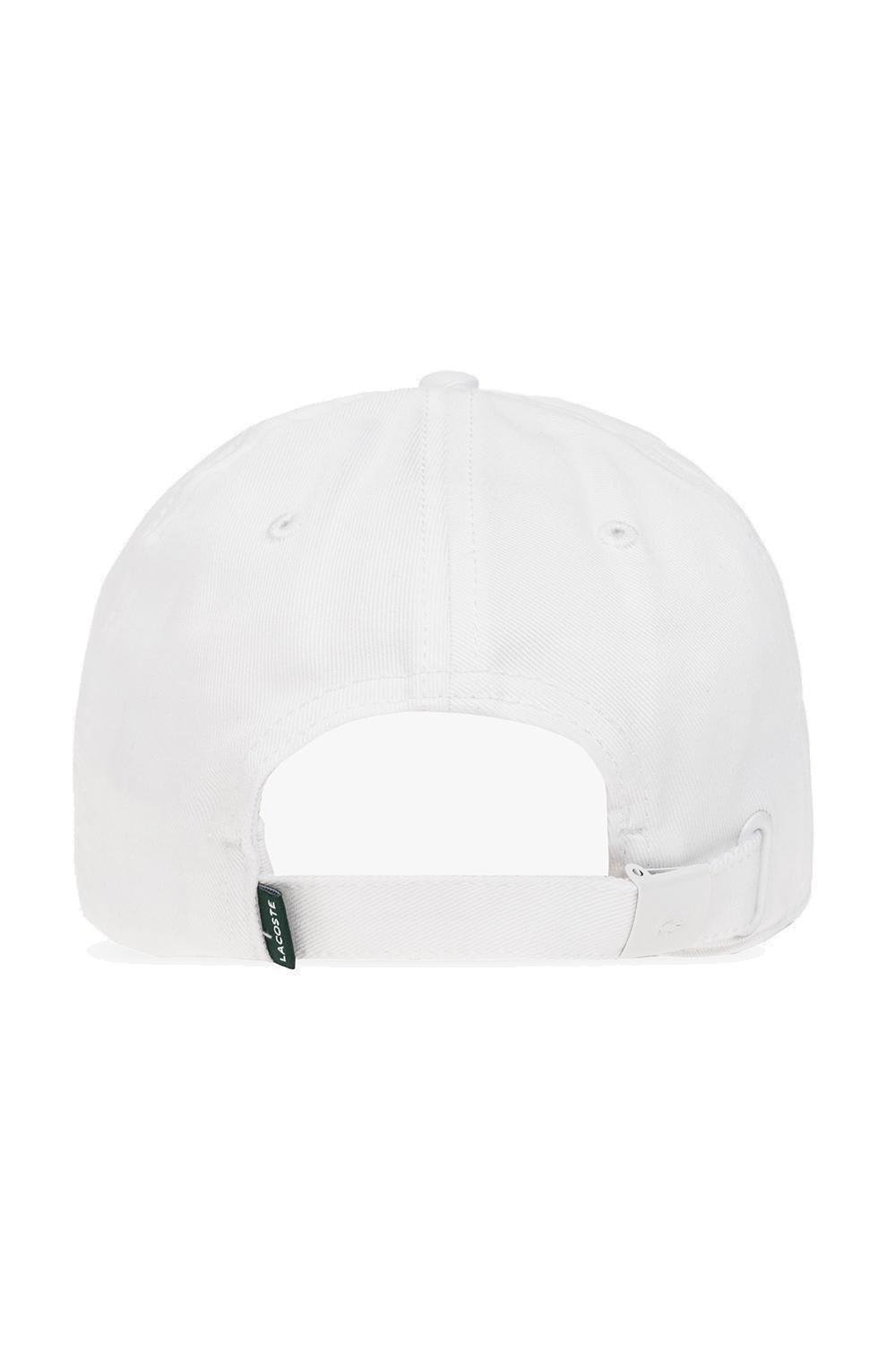 Shop Lacoste Logo-embroidered Curved Peak Baseball Cap In White