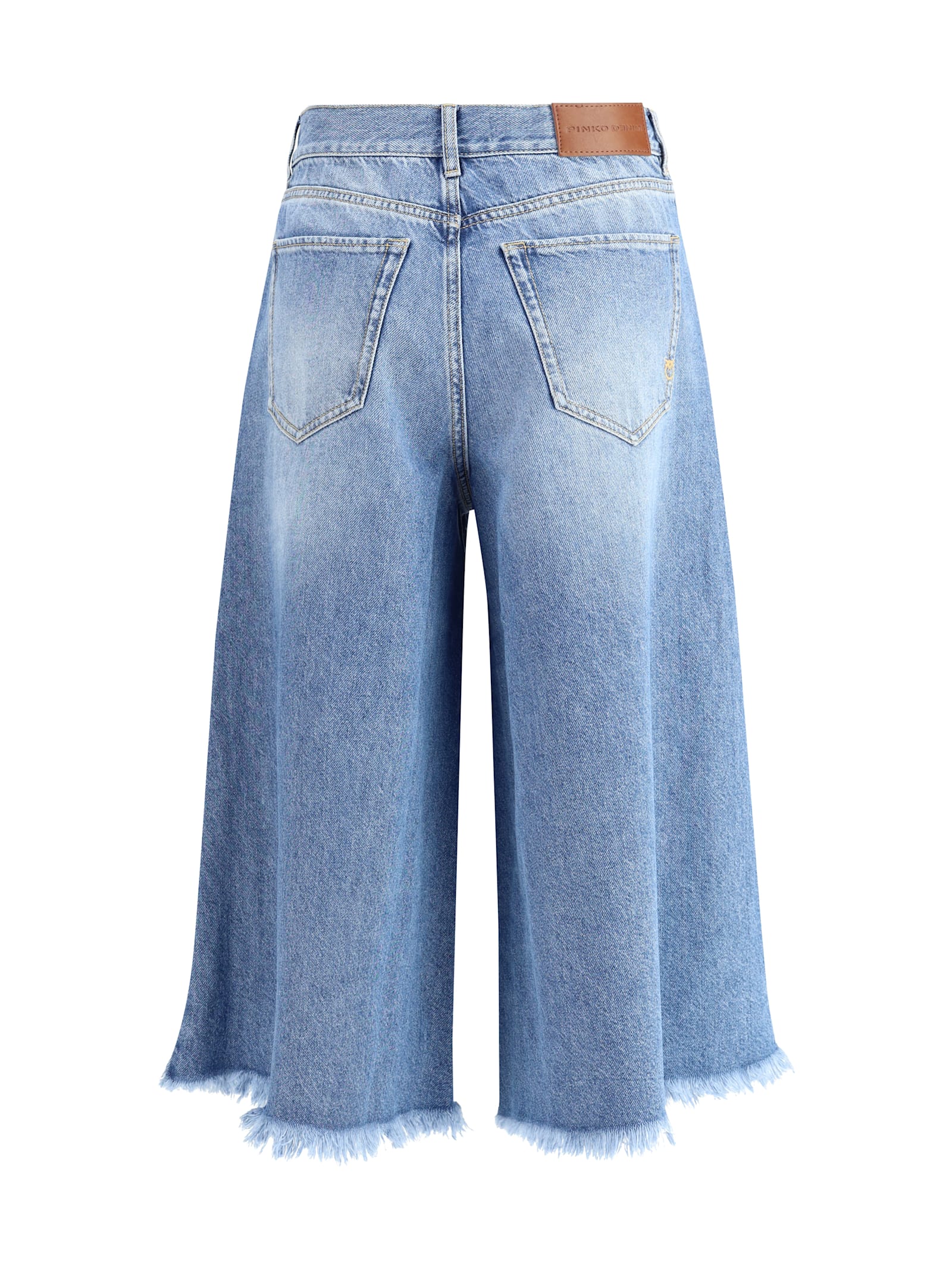 Pinko Knee-length Denim Shorts In Blue