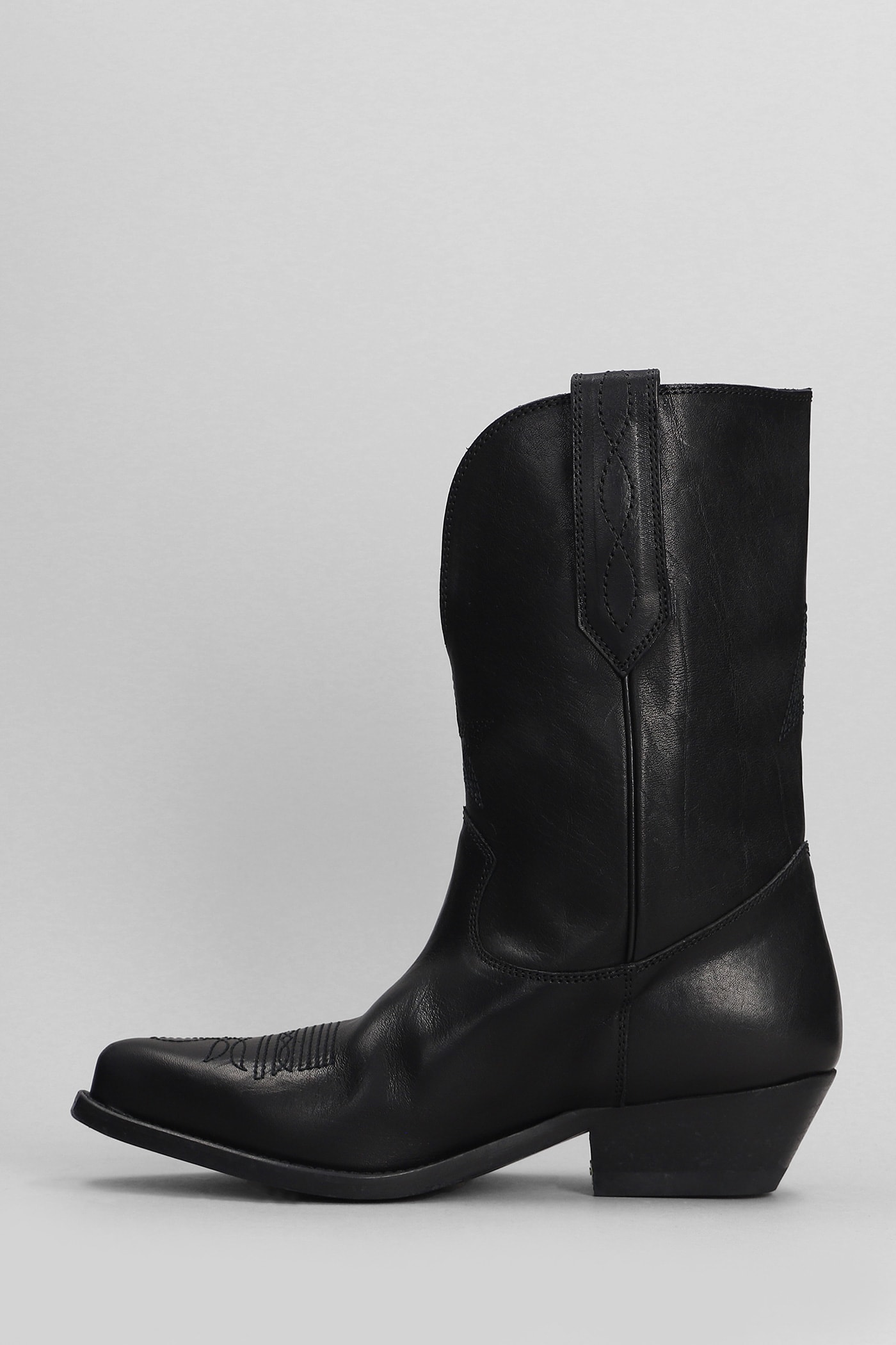 Shop Golden Goose Wish Star Texan Ankle Boots In Black Leather