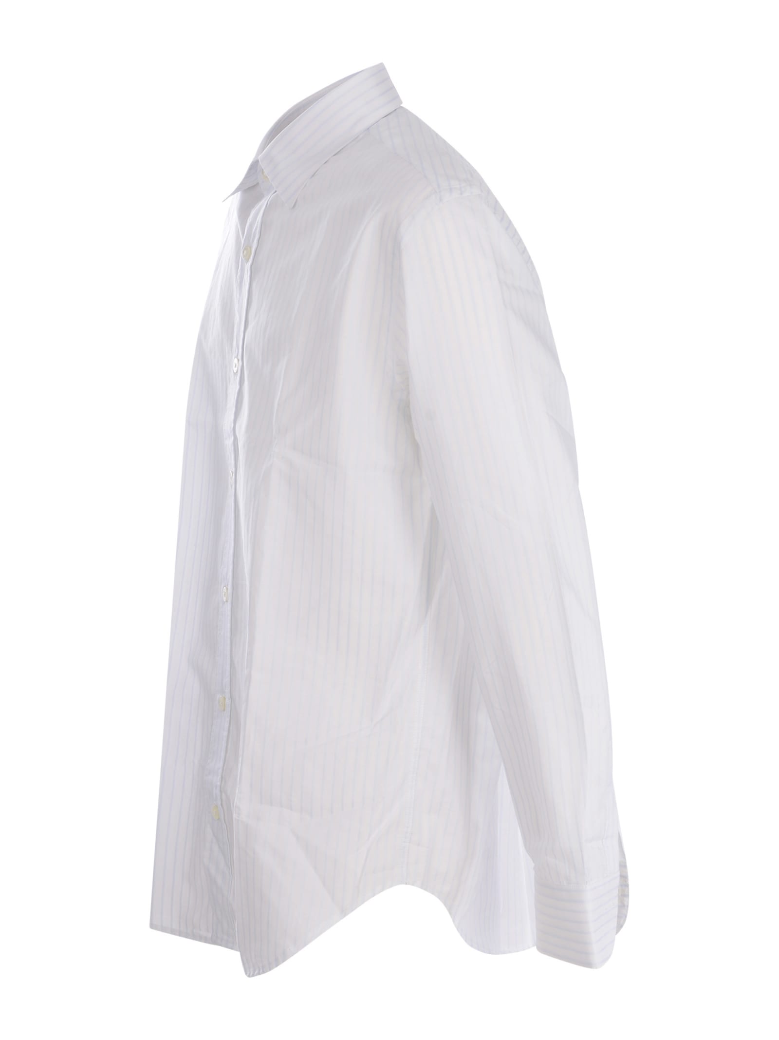 Shop Costumein Shirt  In Cotton Poplin In Bianco