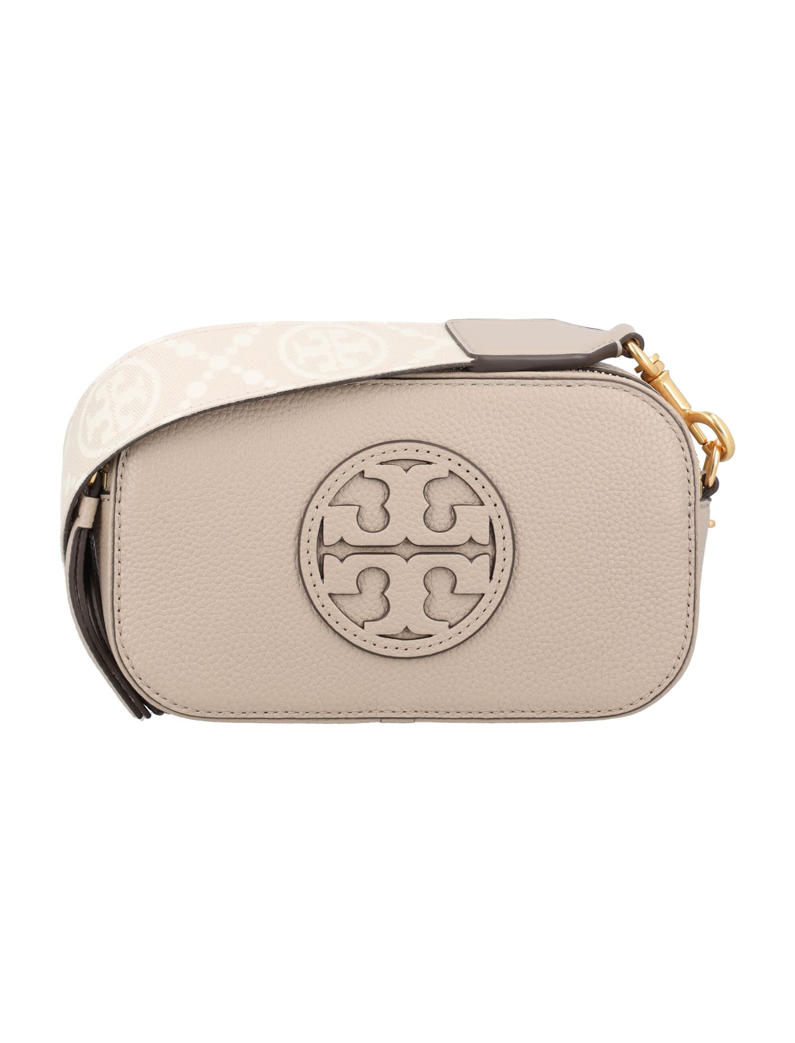 Shop Tory Burch Miller Mini Crossbody Bag In Fresh Clay