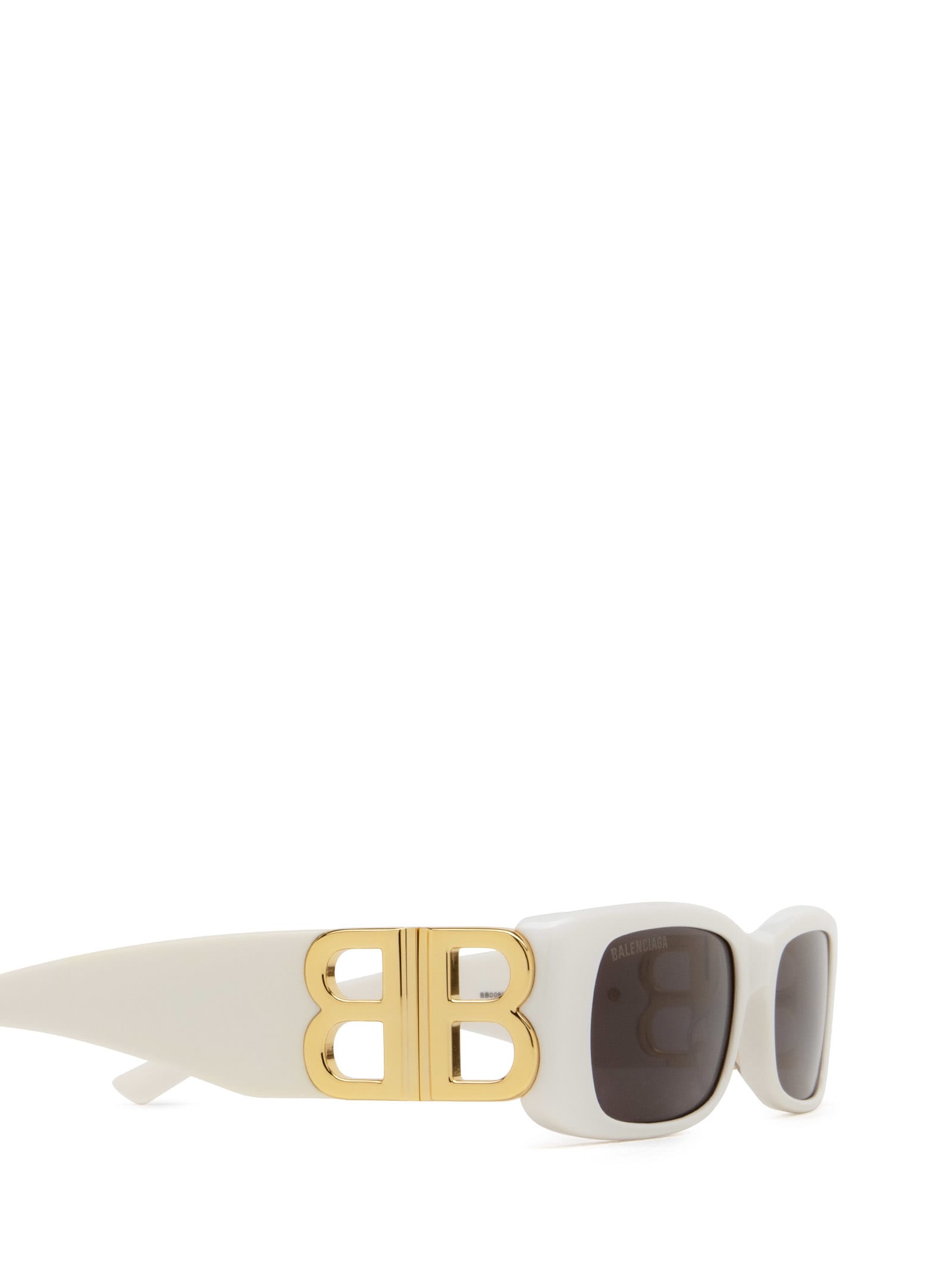 Shop Balenciaga Bb0096s White Sunglasses