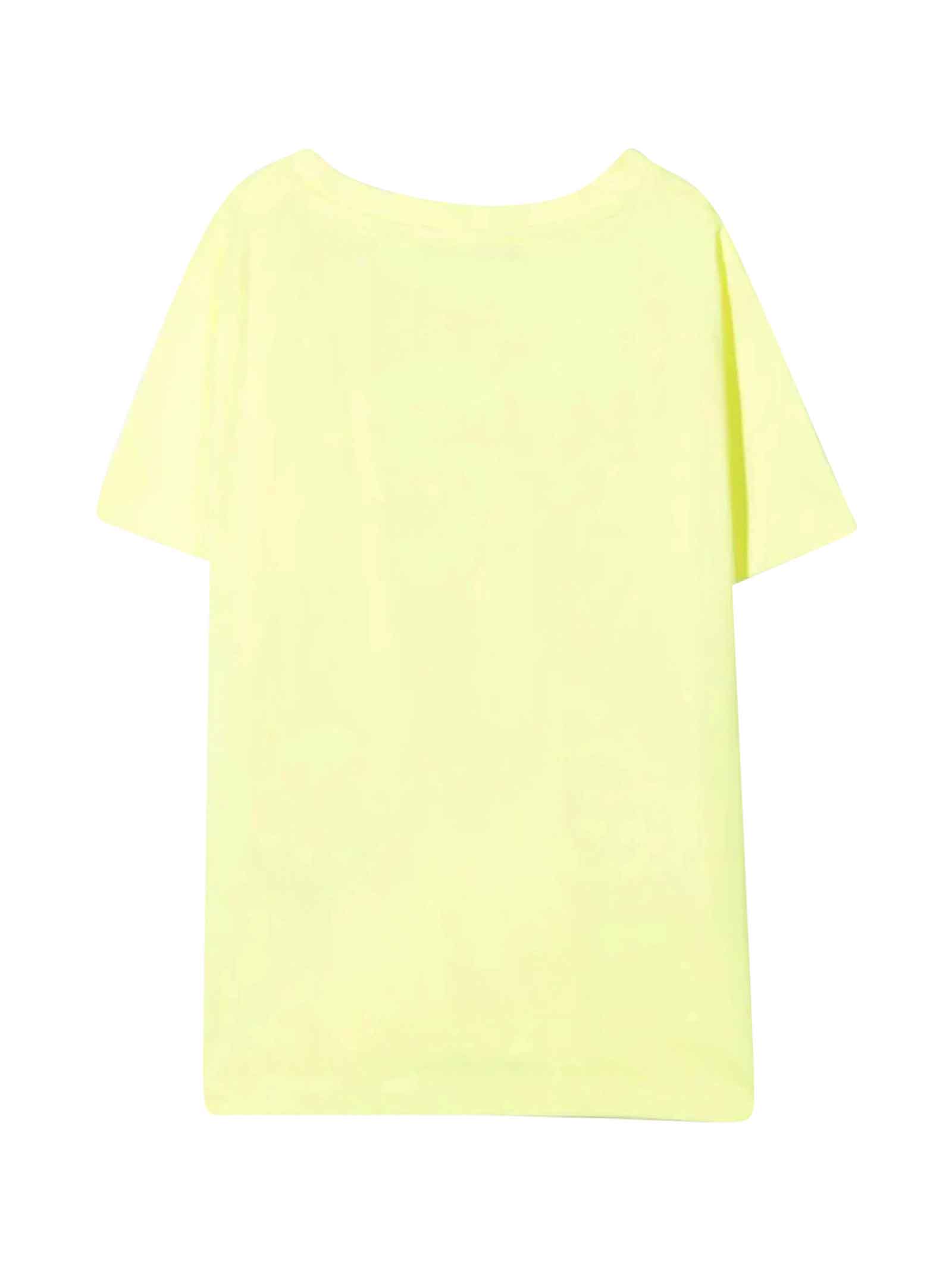 Shop Balmain Yellow T-shirt With Frontal Print In Giallo
