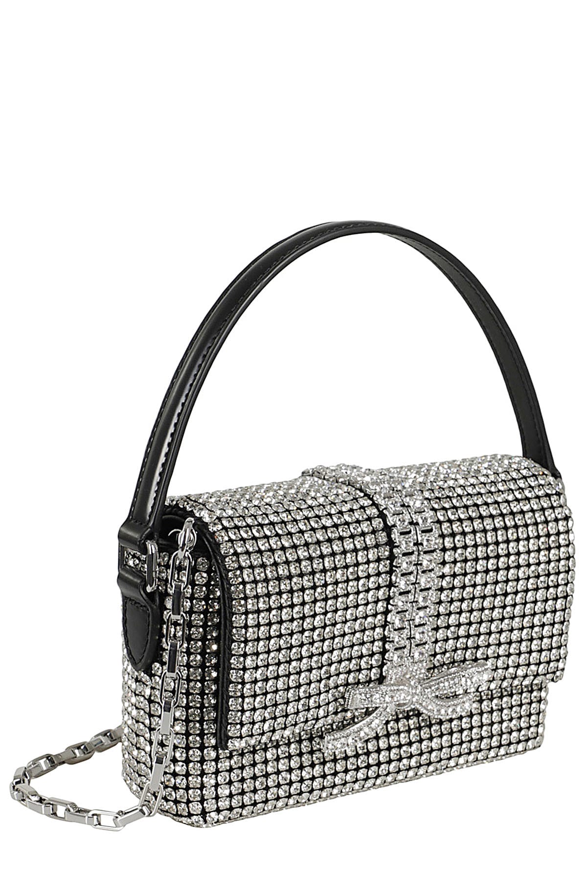 Shop Self-portrait Micro Bag In Silver