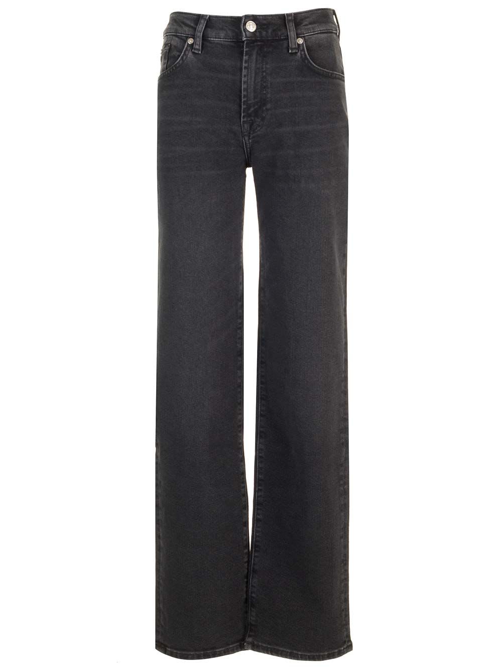 7 For All Mankind Ellie Straight Leg Jeans In Black