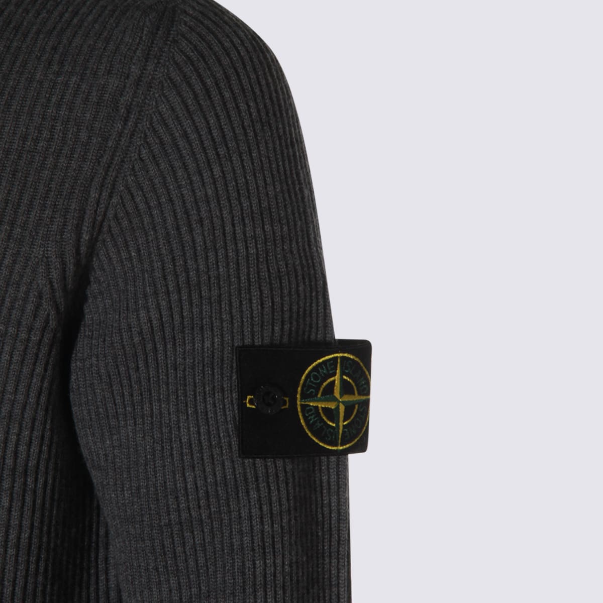 Stone Island Crew-neck Jumper With Ribbed Edges In Gray