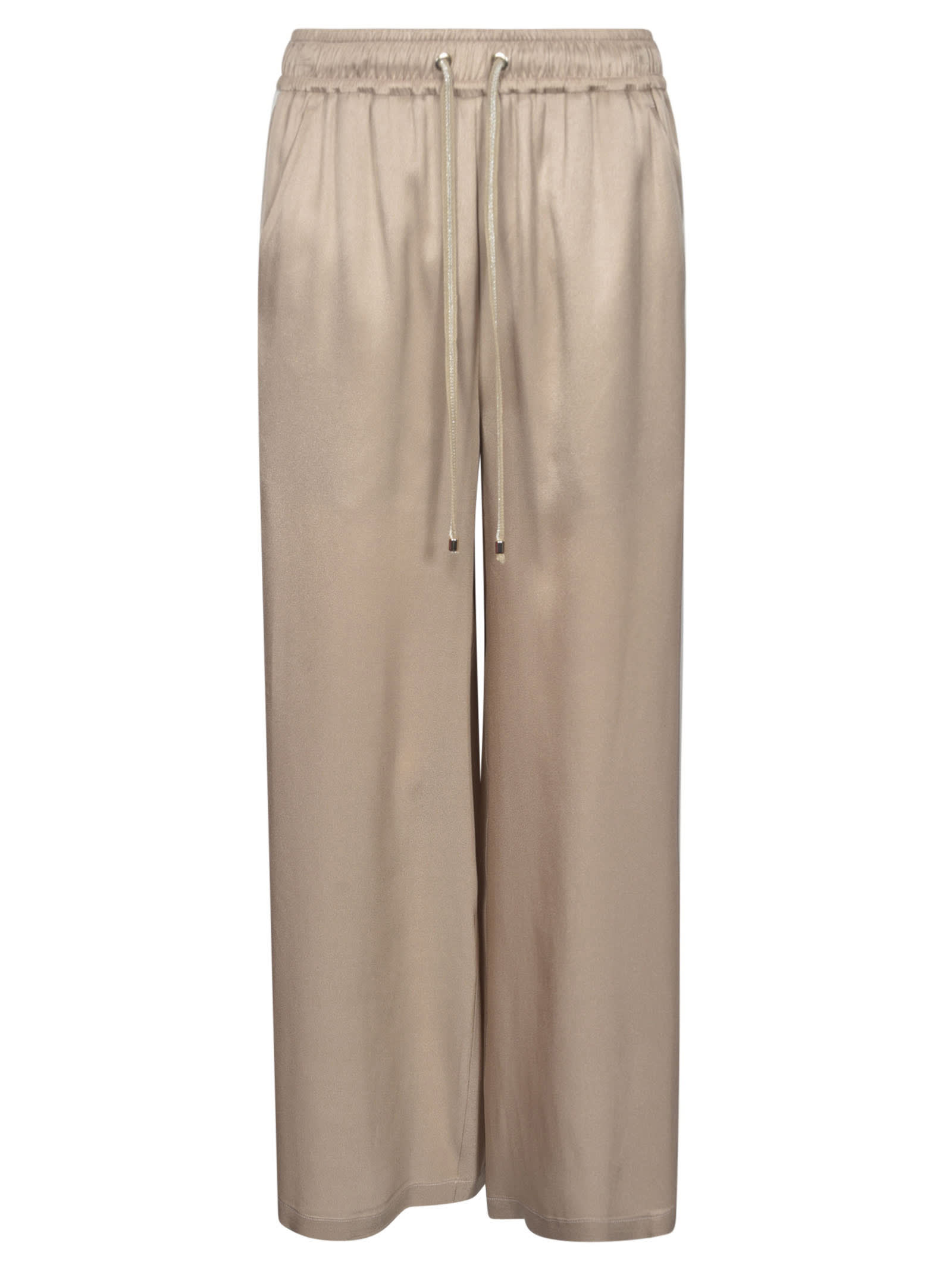 Shop Lorena Antoniazzi Laced Straight Trousers In Beige
