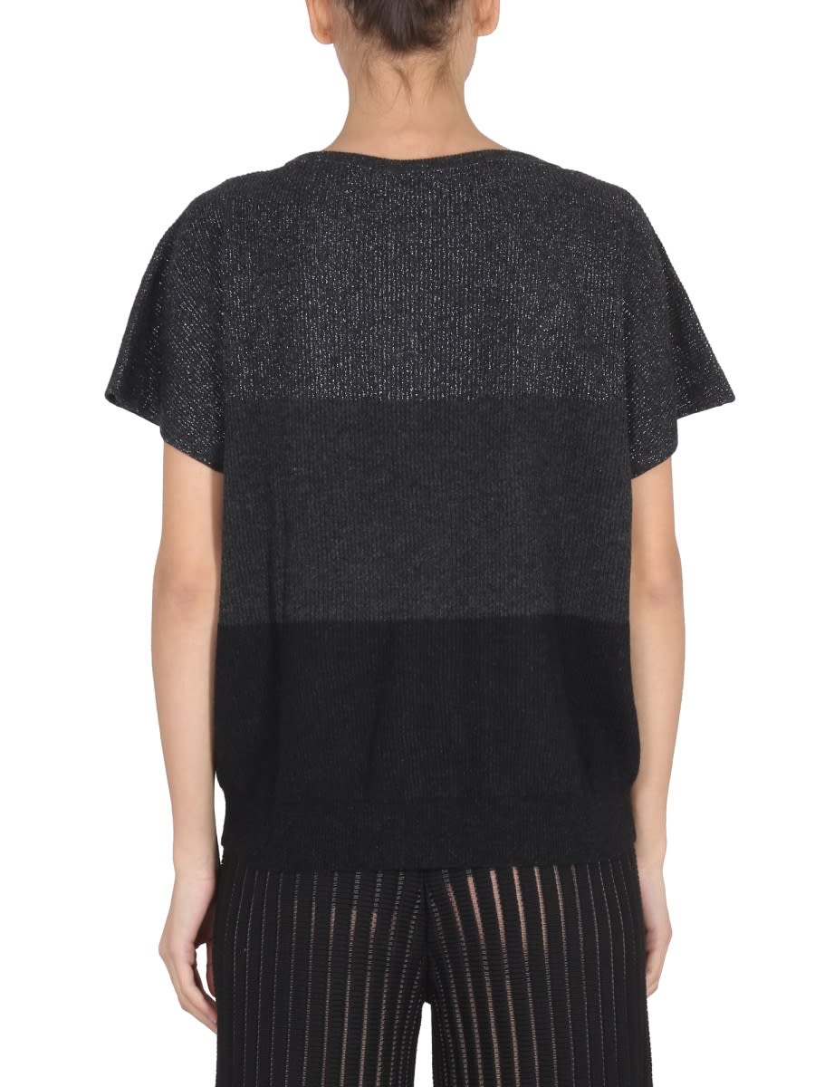 Fabiana Filippi Striped Wool T-shirt In Black