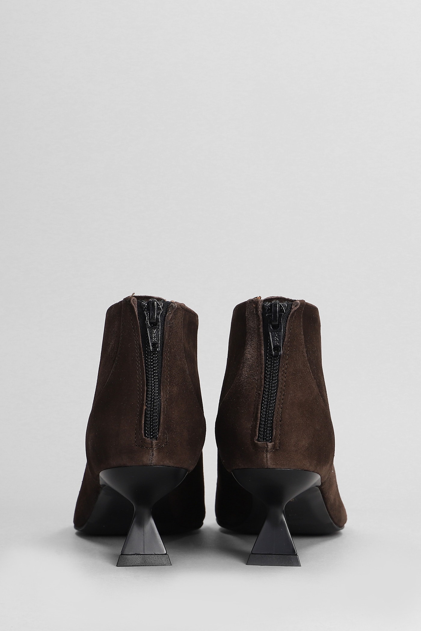 Shop Roberto Festa Esta High Heels Ankle Boots In Brown Suede