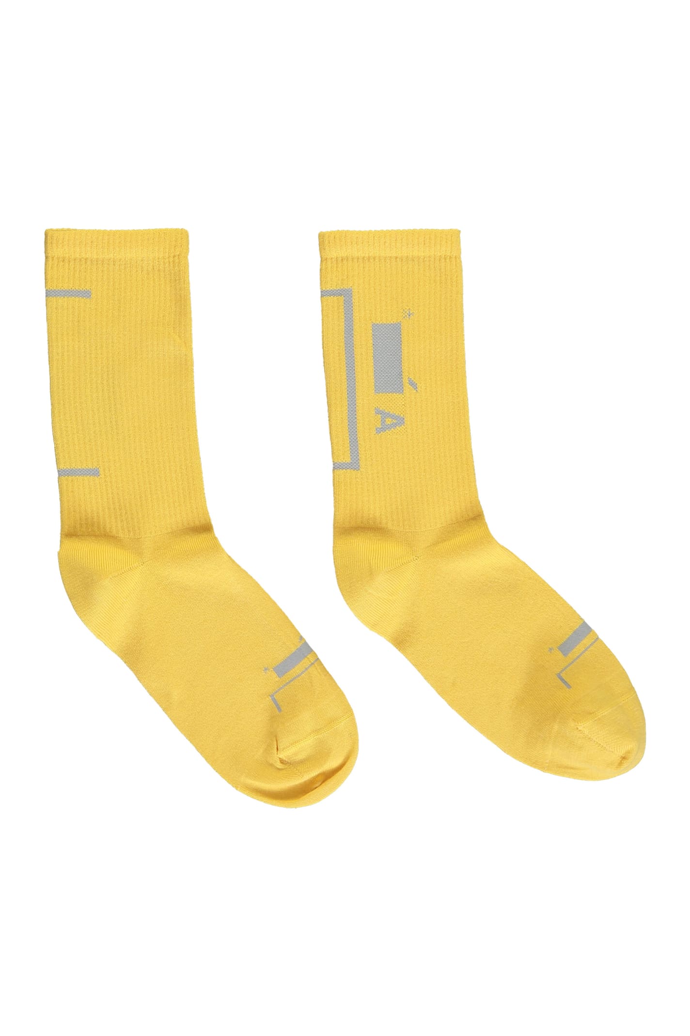 Shop A-cold-wall* Cotton Socks With Logo In Yellow