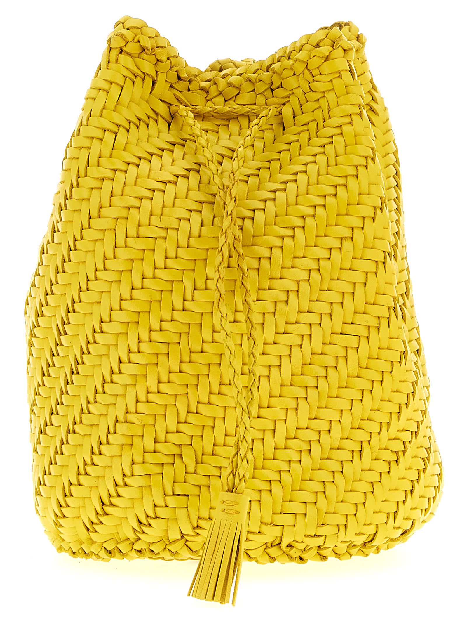 Dragon Diffusion Pompom Double Jump Crossbody Bags Yellow In Yellow