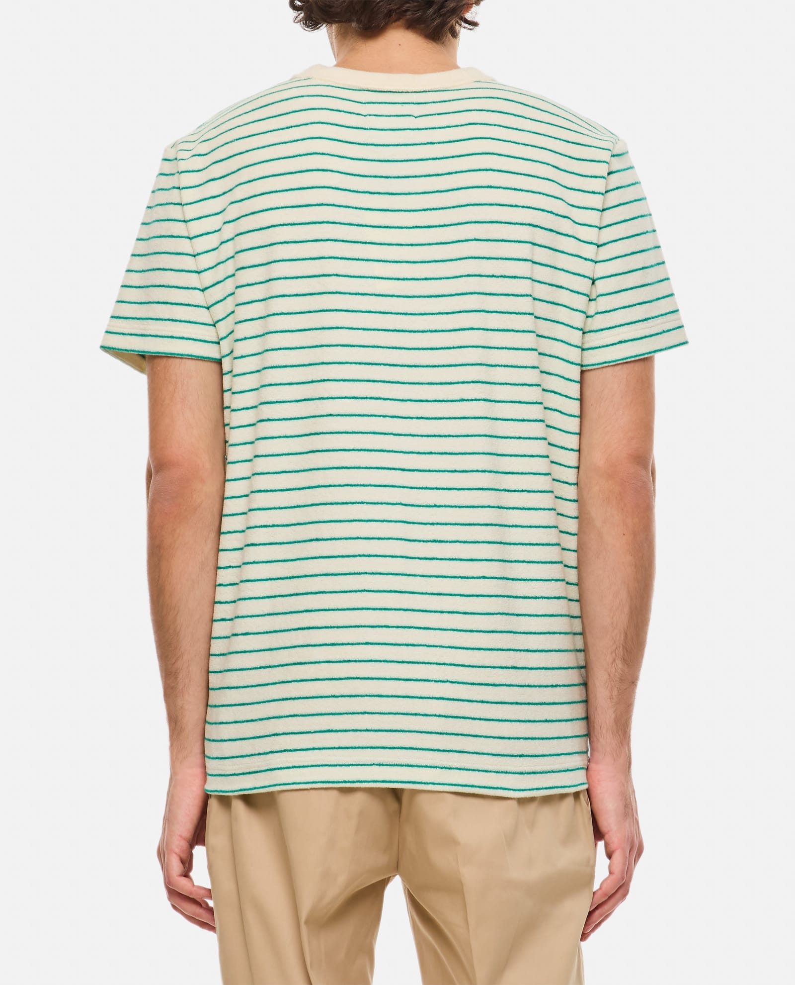 Shop Howlin' Stripes Cotton T-shirt In Green
