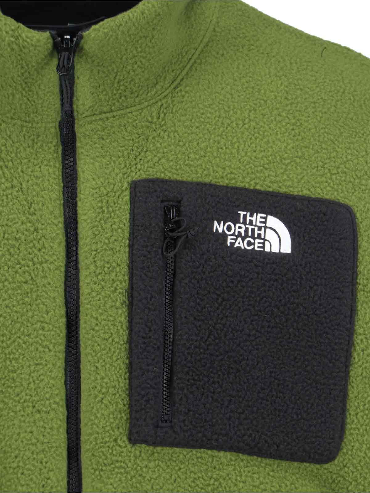 The North Face Reversible Fleece Jacket Wind Protection In Green