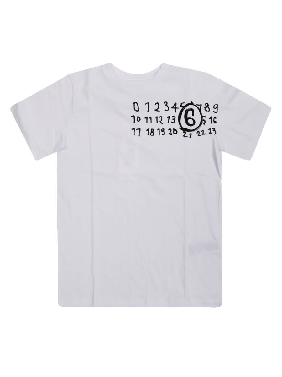Mm6 Maison Margiela Kids' T-shirt With Logo In White
