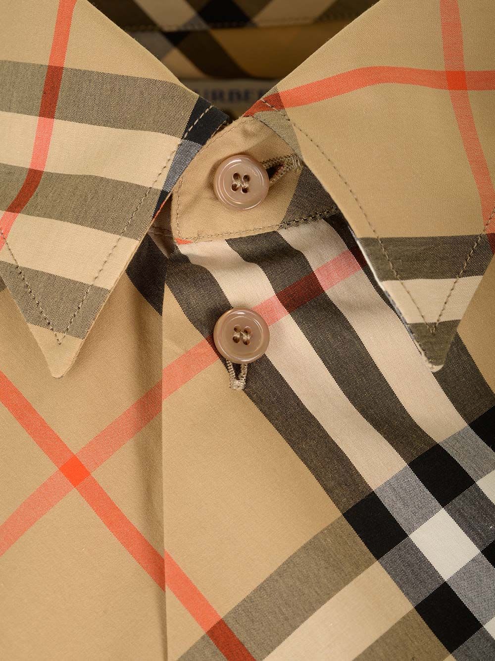 Shop Burberry Traditional Check Cotton Shirt In Beige