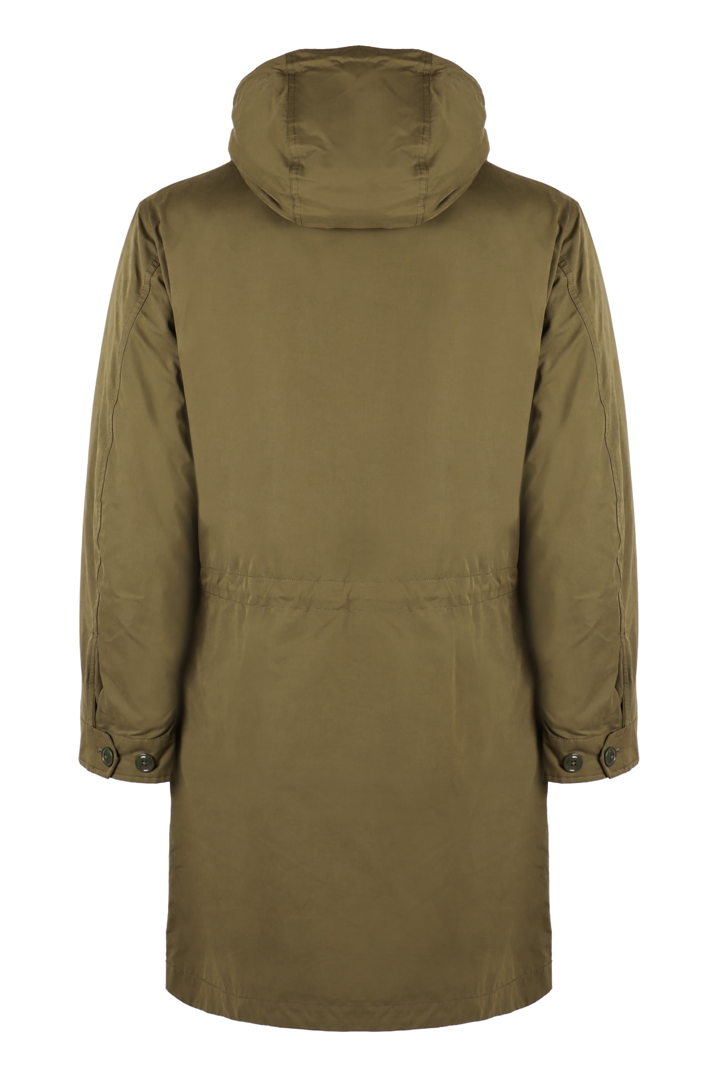 Woolrich Feather Down Padded Parka With Concealed Hood In Green