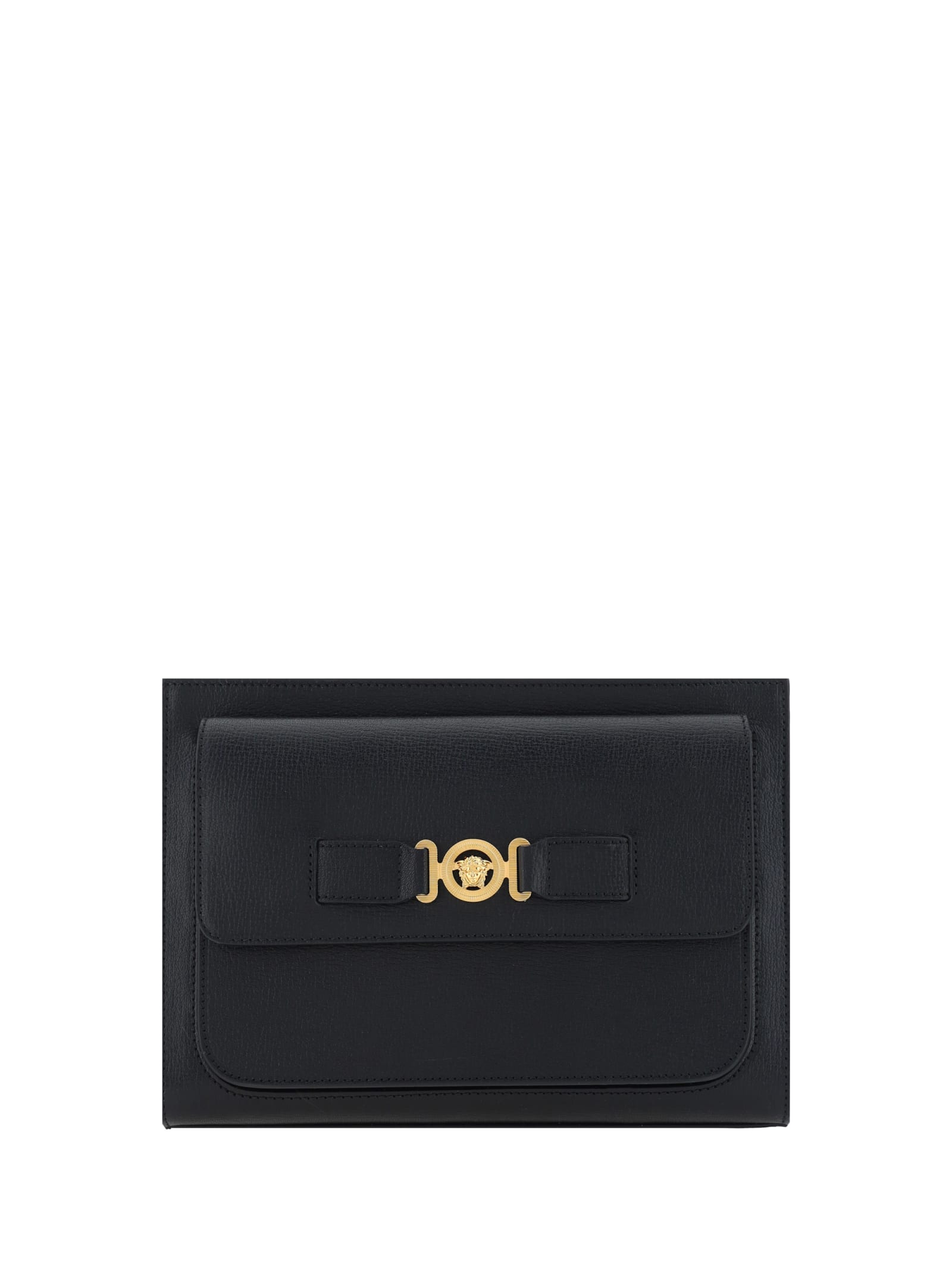 Shop Versace Clutch Bag In Black- Gold