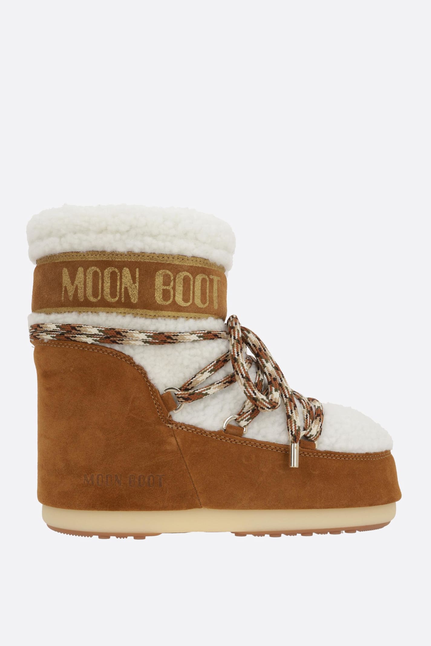Moon Boot Mb Icon Low Suede And Shearling Snow Boots In Brown
