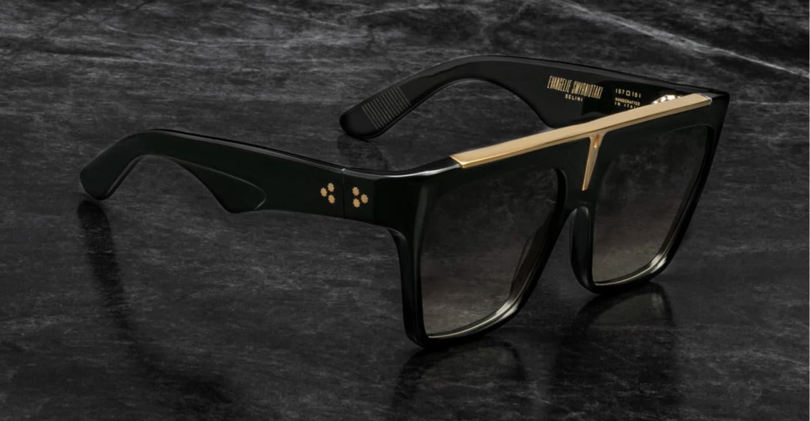 Shop Jacques Marie Mage Selini - Black Sunglasses In Black/gold