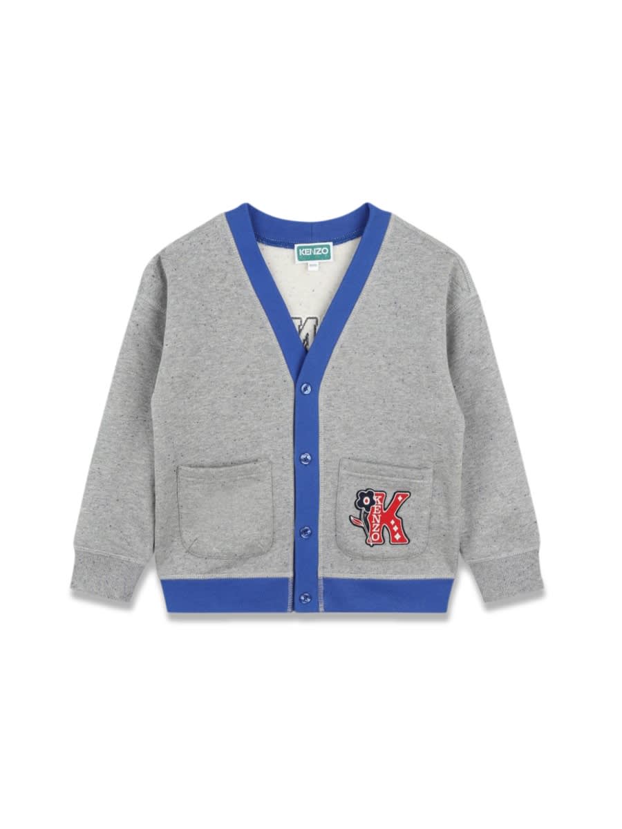 Shop Kenzo Molleton Cardigan In Grey