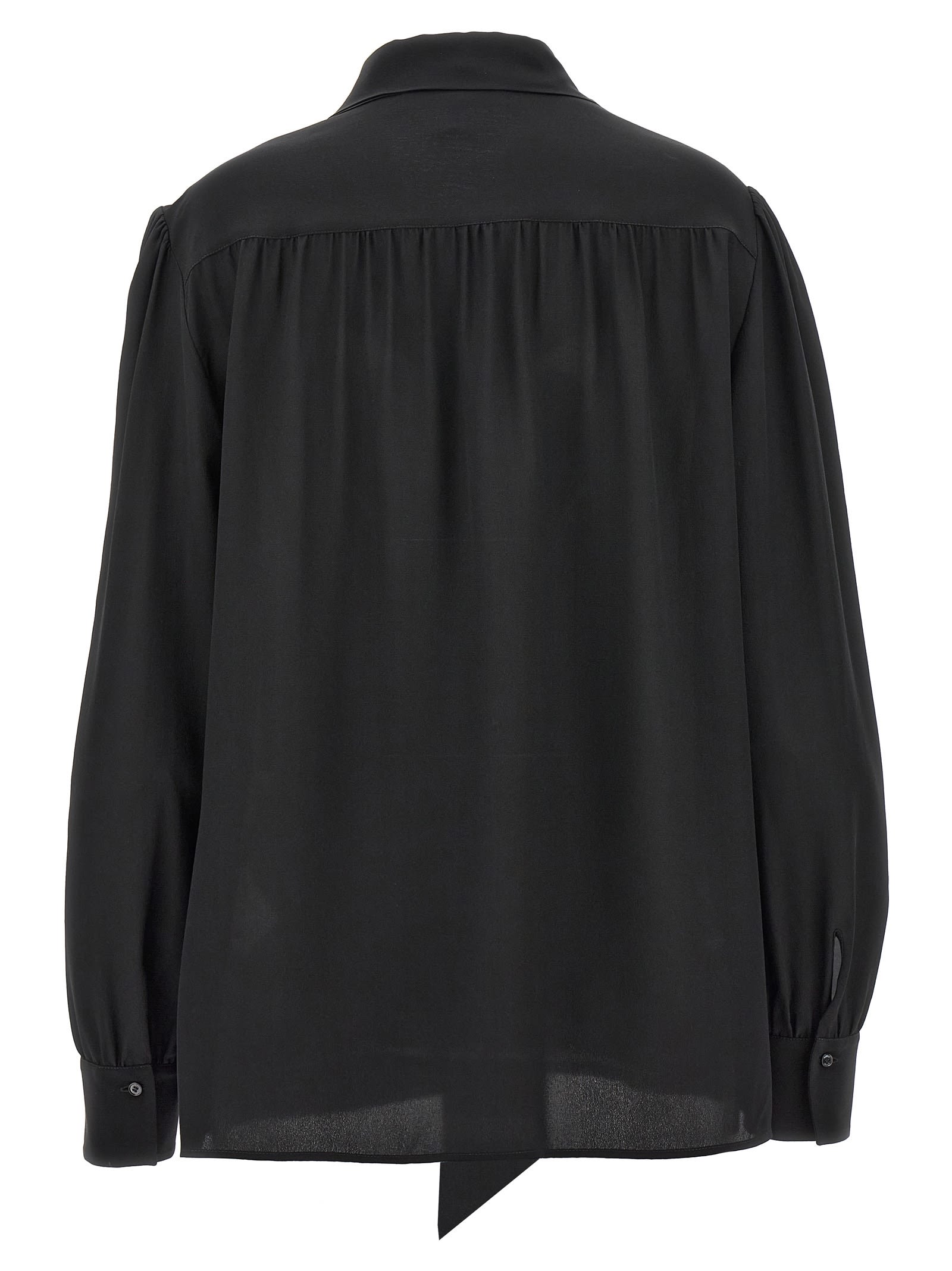 Shop Chloé Bow Shirt In Black