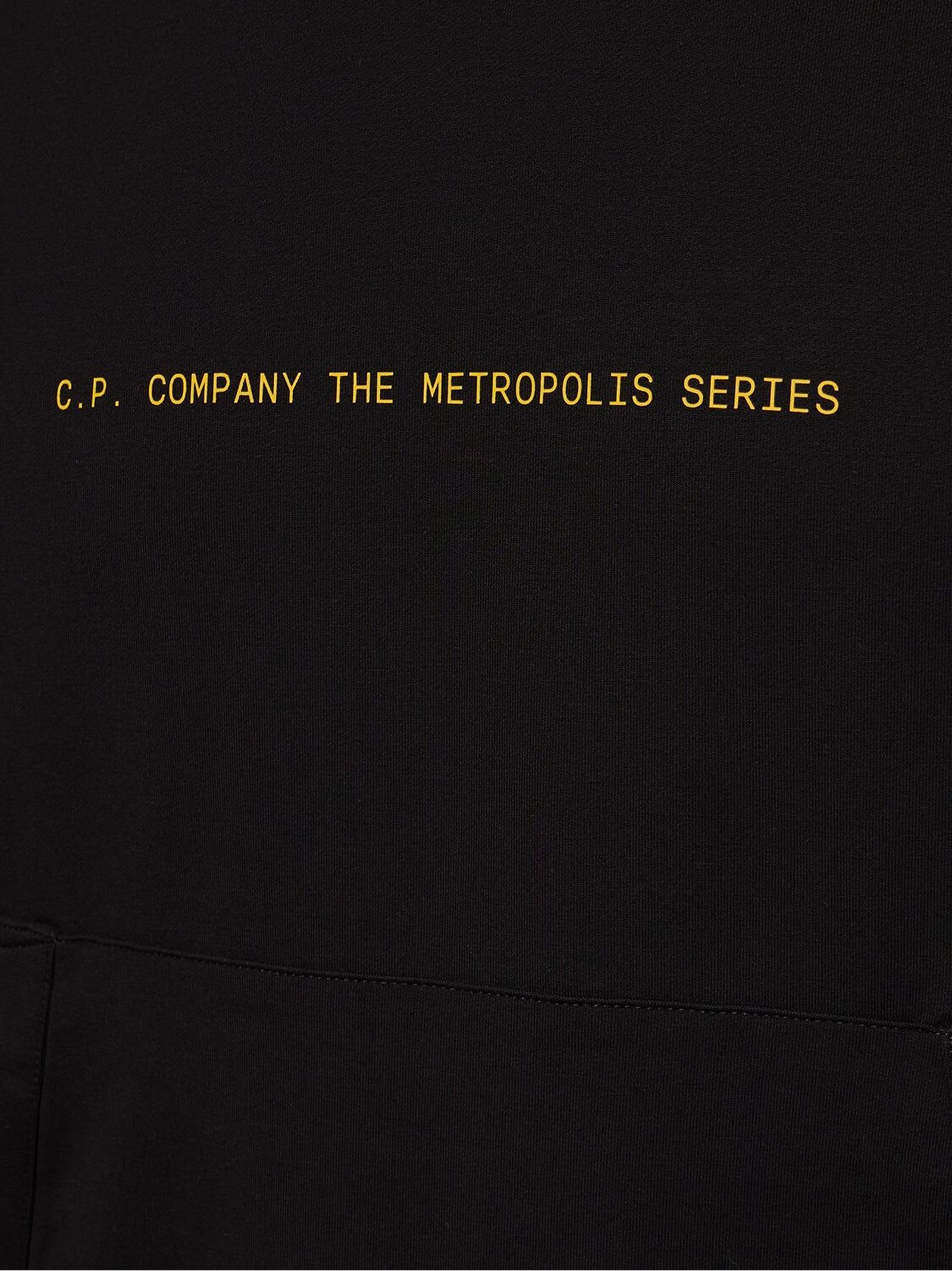 Shop C.p. Company Metropolis Series Stretch Fleece Graphic Hoodie In Black