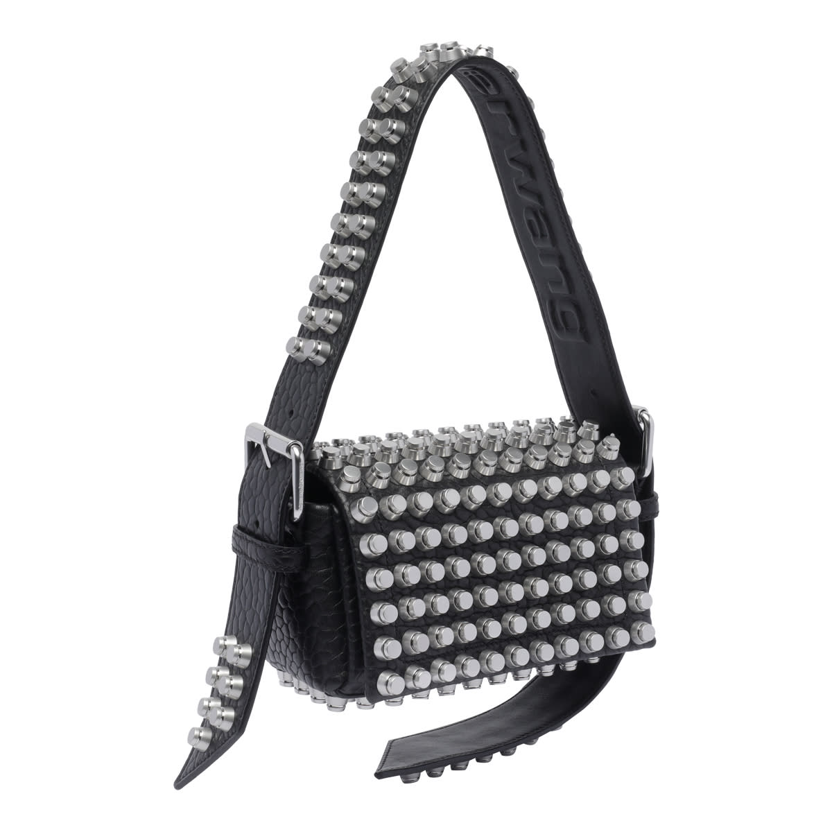 Alexander Wang Small Ricco Studded Leather Shoulder Bag In Black