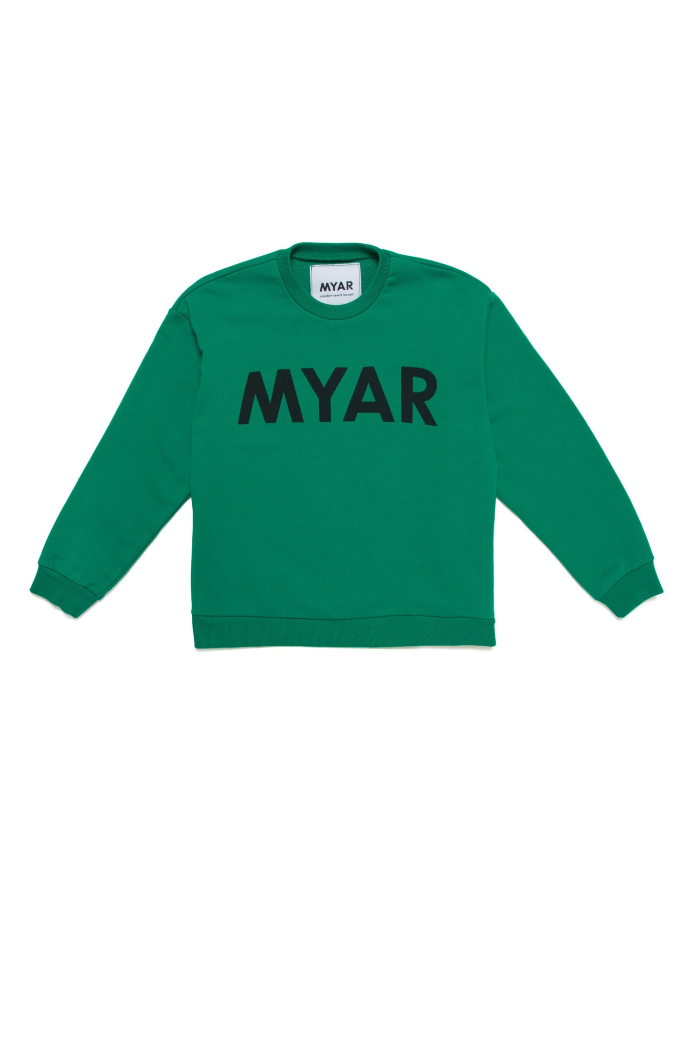 MYAR Mys2u Sweat-shirt Myar Deadstock Green Crewneck Sweatshirt With Logo On The Front