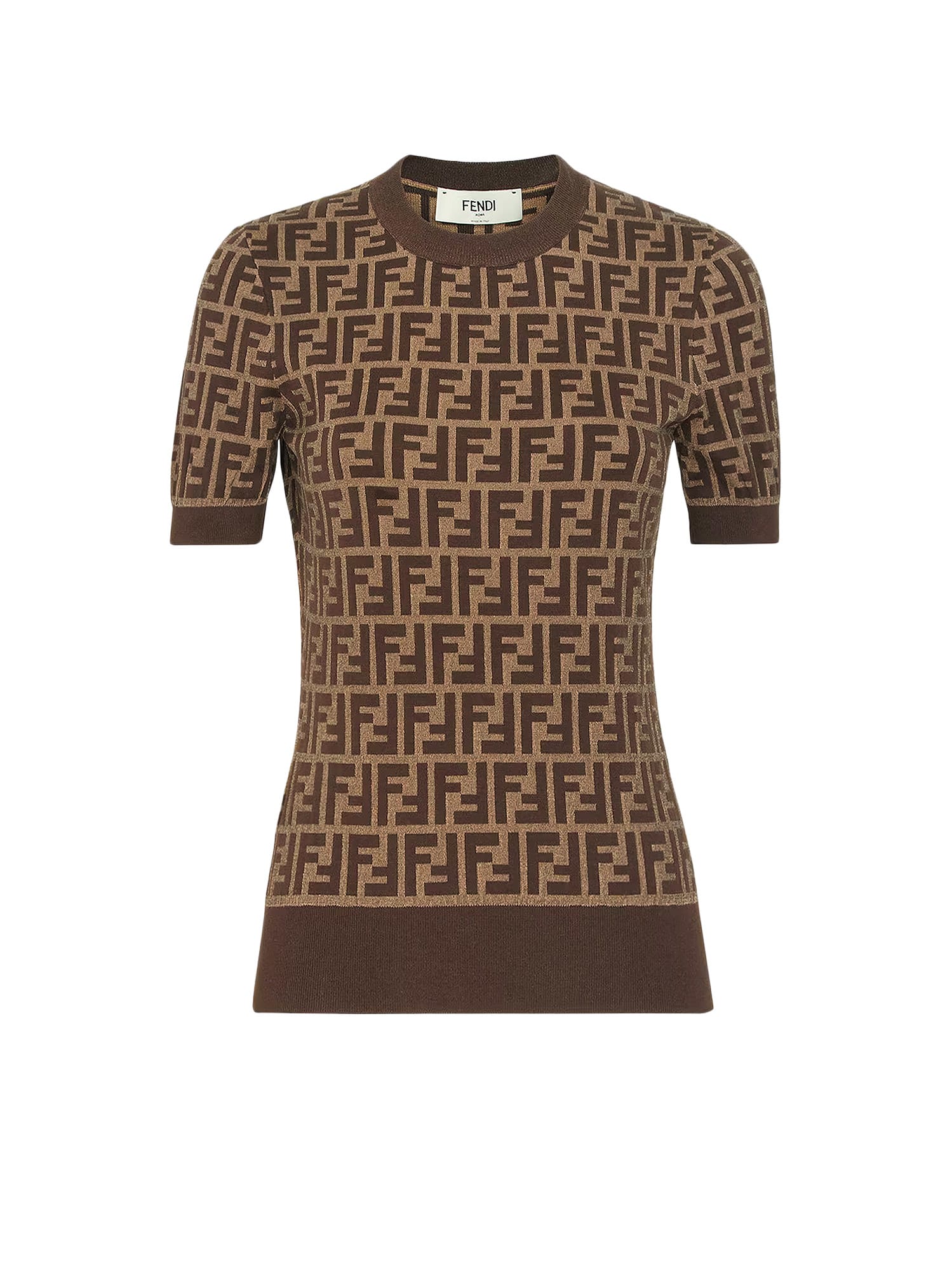 Shop Fendi T-shirt In Brown