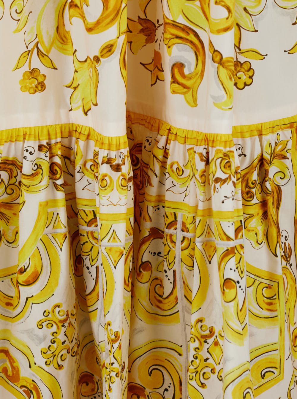 Shop Dolce & Gabbana Long Skirt Tris Maiolica In Yellow