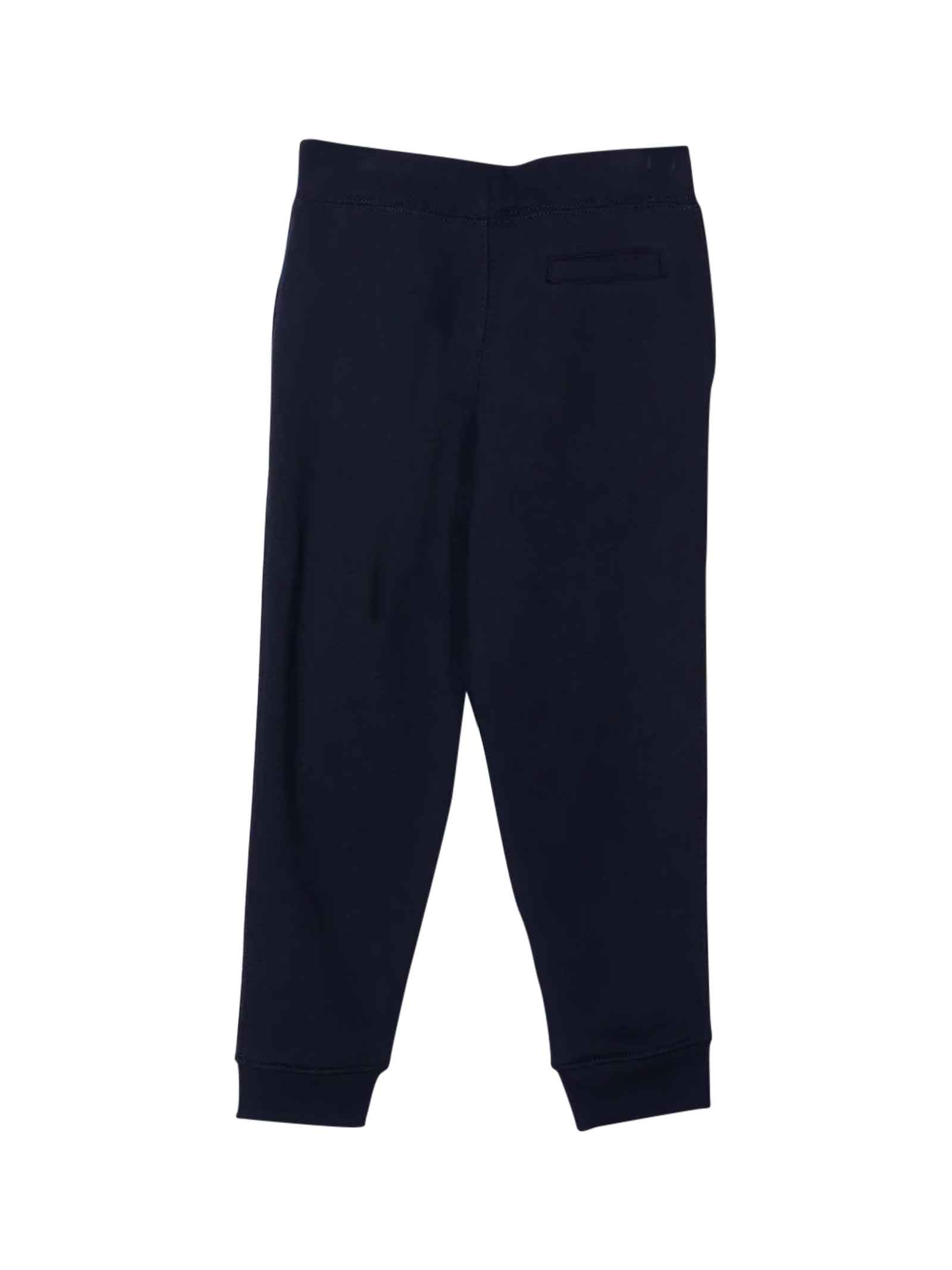 Shop Ralph Lauren Blue Trousers With Red Logo In Cruise Navy