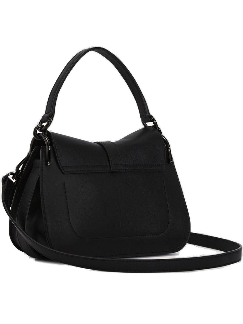 Furla Flow Mini Top Handle Bag In Black
