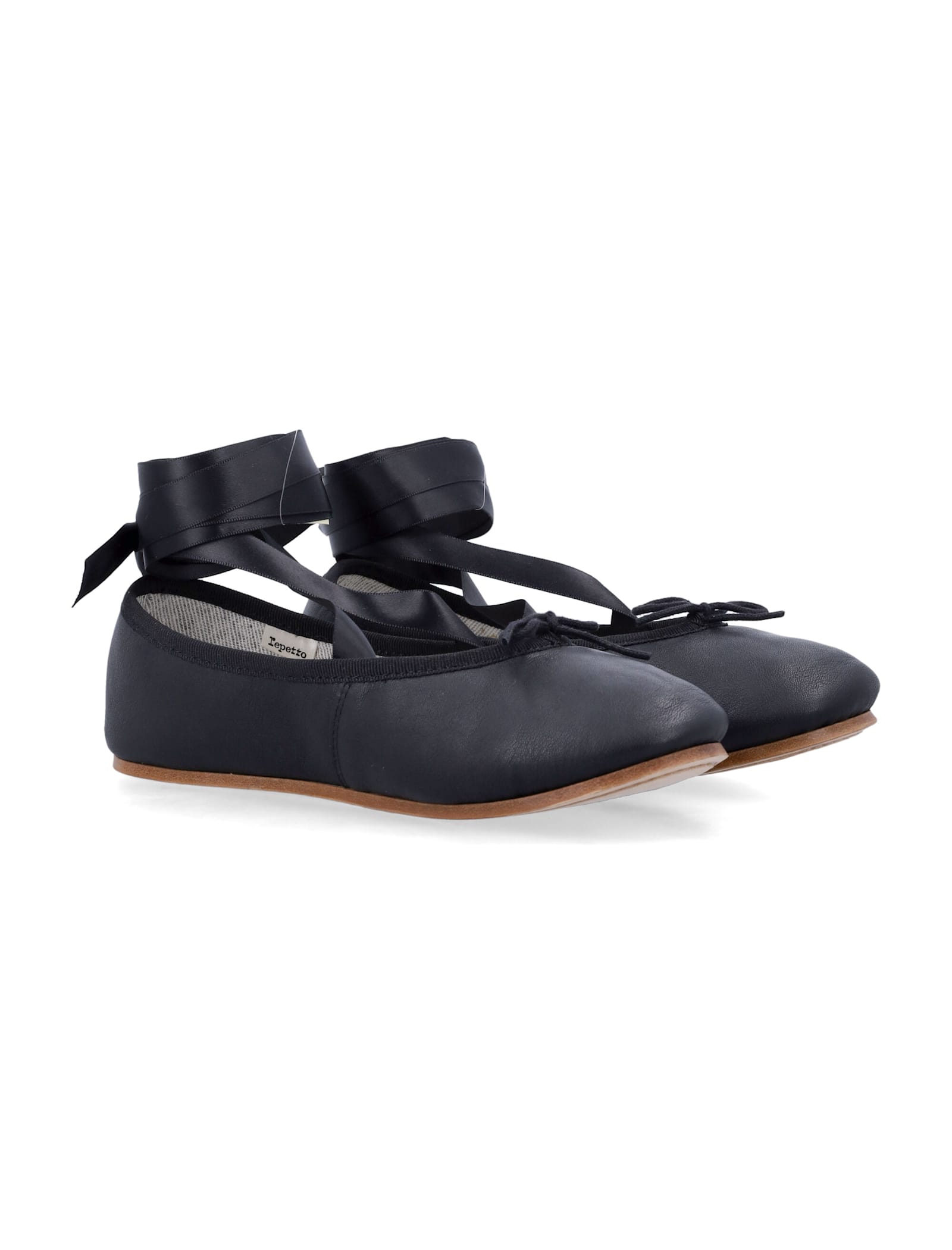 Repetto Sophia Ballet Flats With Satin Ribbons Shoes In Black