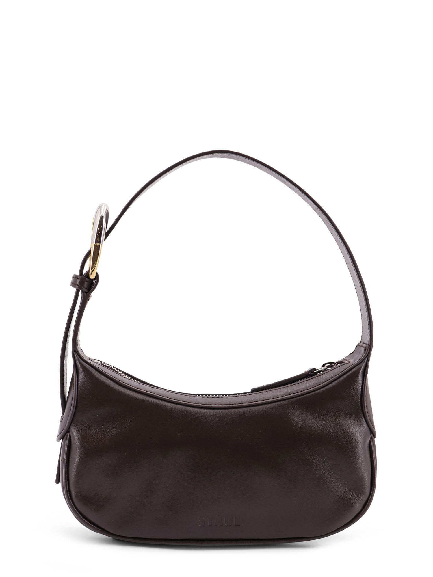 Staud Owen Leather Shoulder Bag In Brown