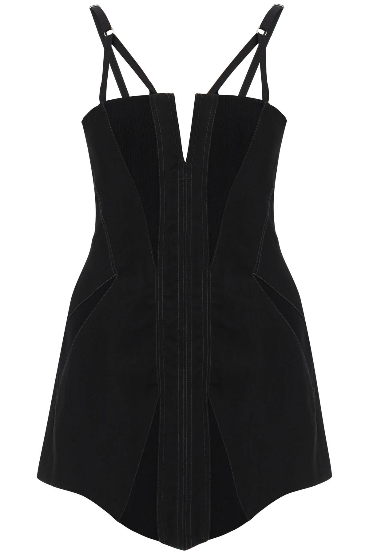 Shop Dion Lee Fork Nylon Mini Dress In Black (black)