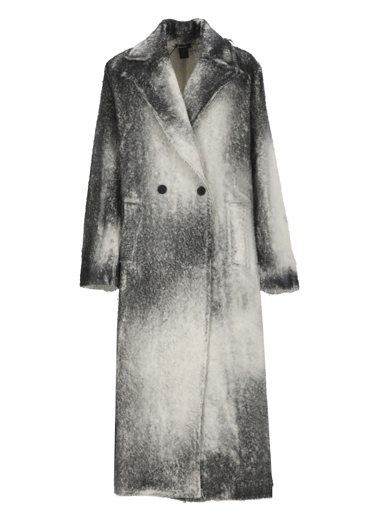 Shop Avant Toi Alpaca Coat In Grey